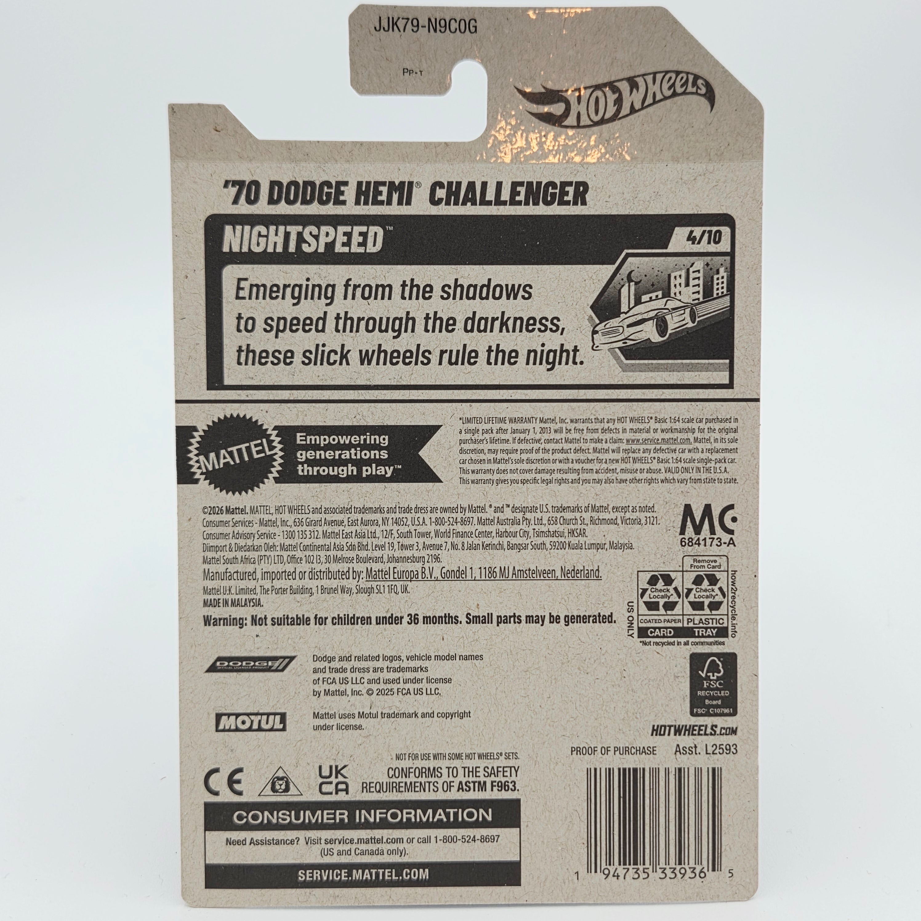 Hot Wheels '70 Dodge Hemi Challenger (2026 HW Basic Case G - Nightspeed)