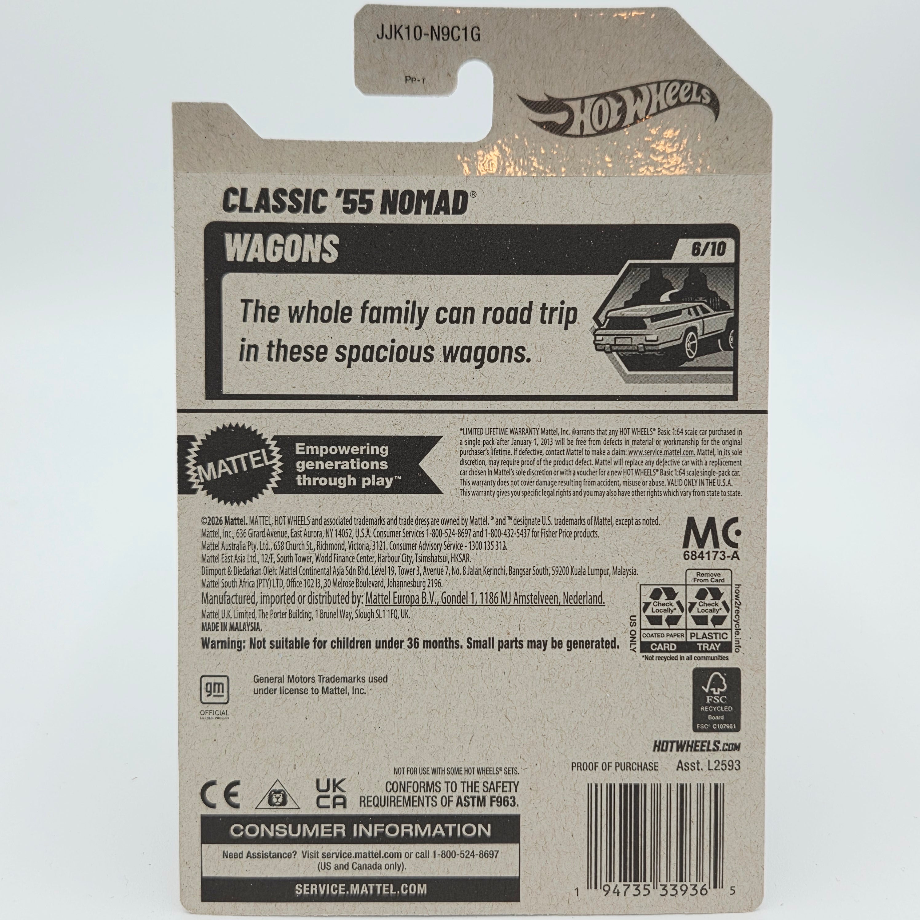 Hot Wheels Classic '55 Nomad (2026 HW Basic Case G - Wagons)