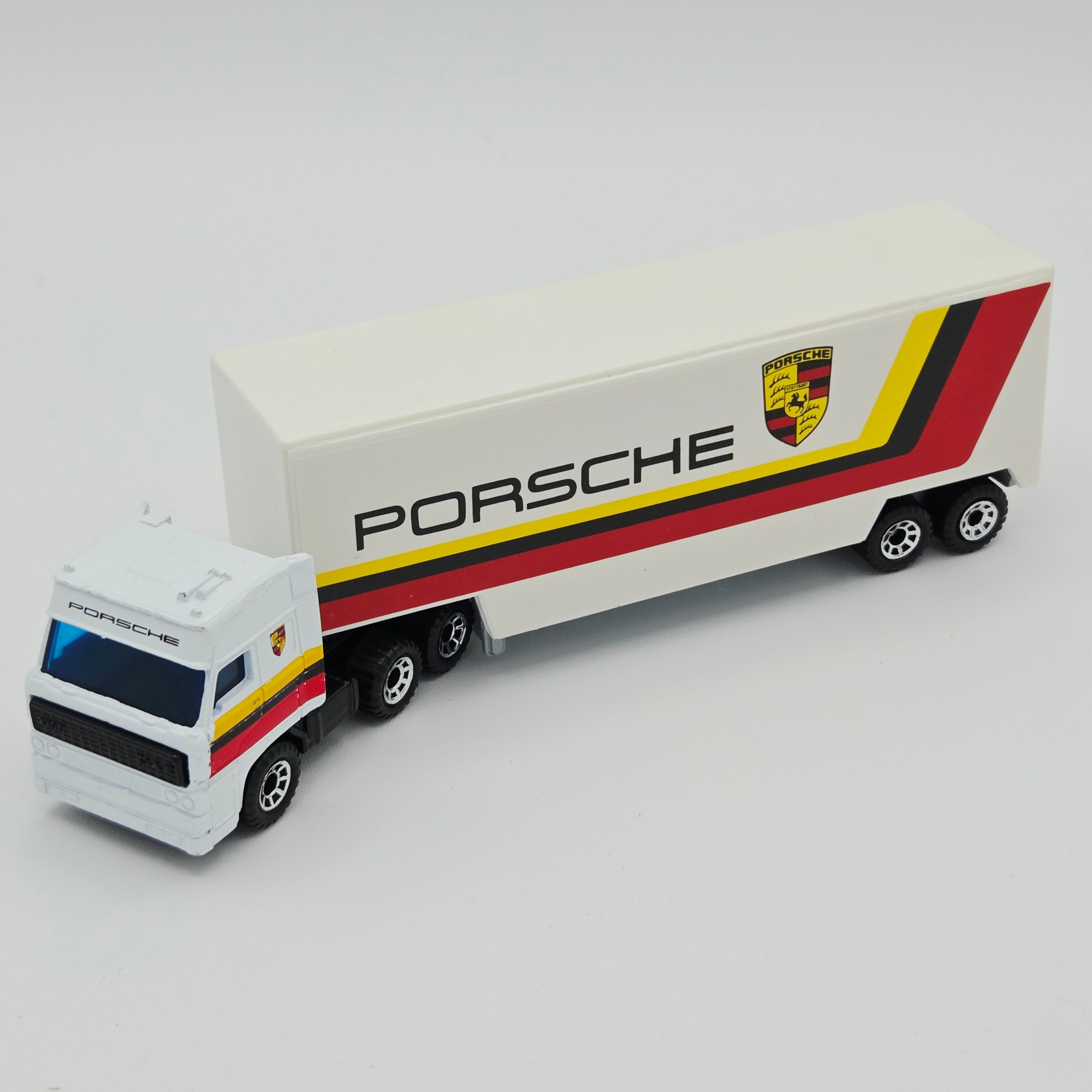Matchbox DAF 3300 Space Cab Tractor w/ Box Trailer "Porsche" Semi Truck (1991 MBX Convoys)