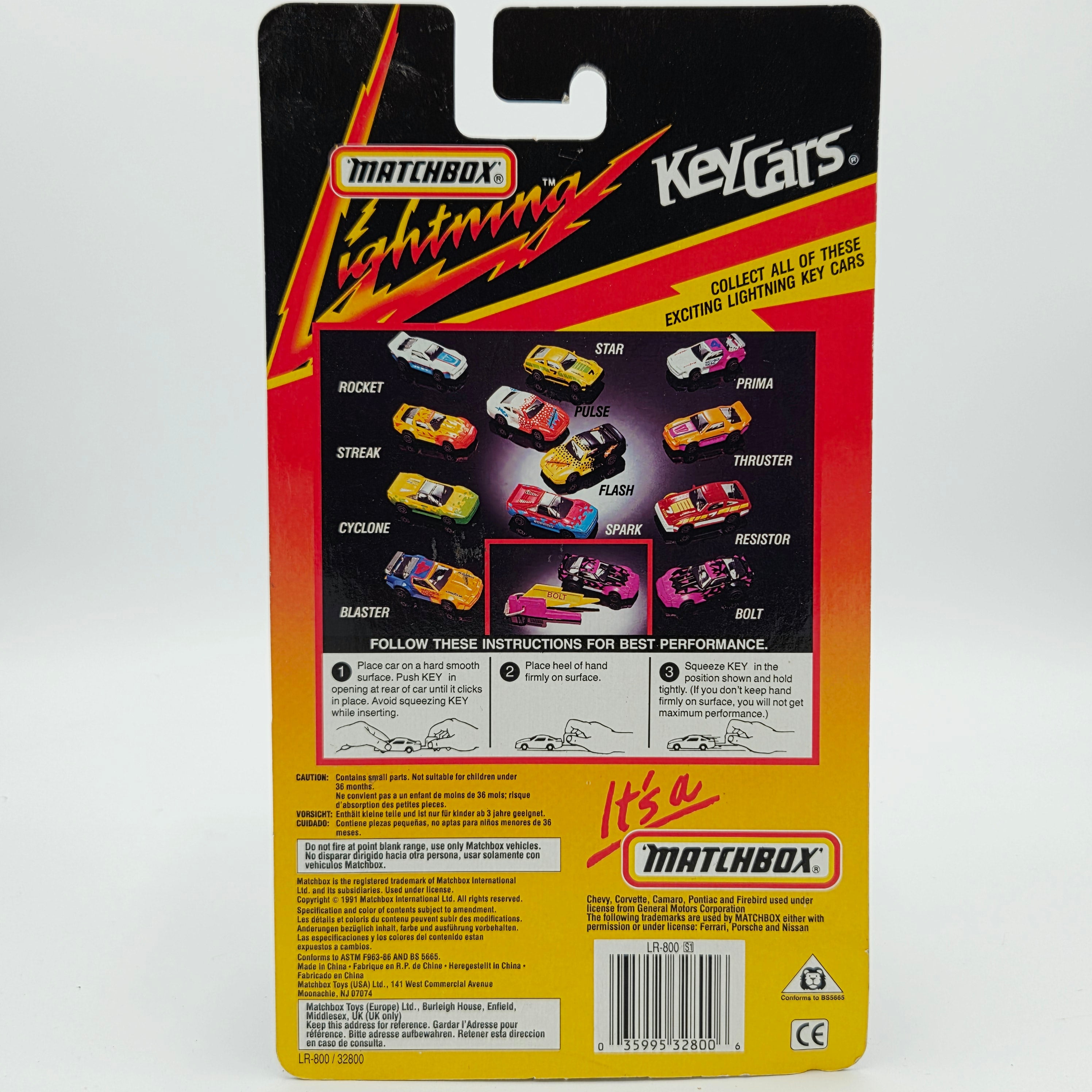 Matchbox Porsche 959 w/ Key Chain (1992 Lightning Key Cars)
