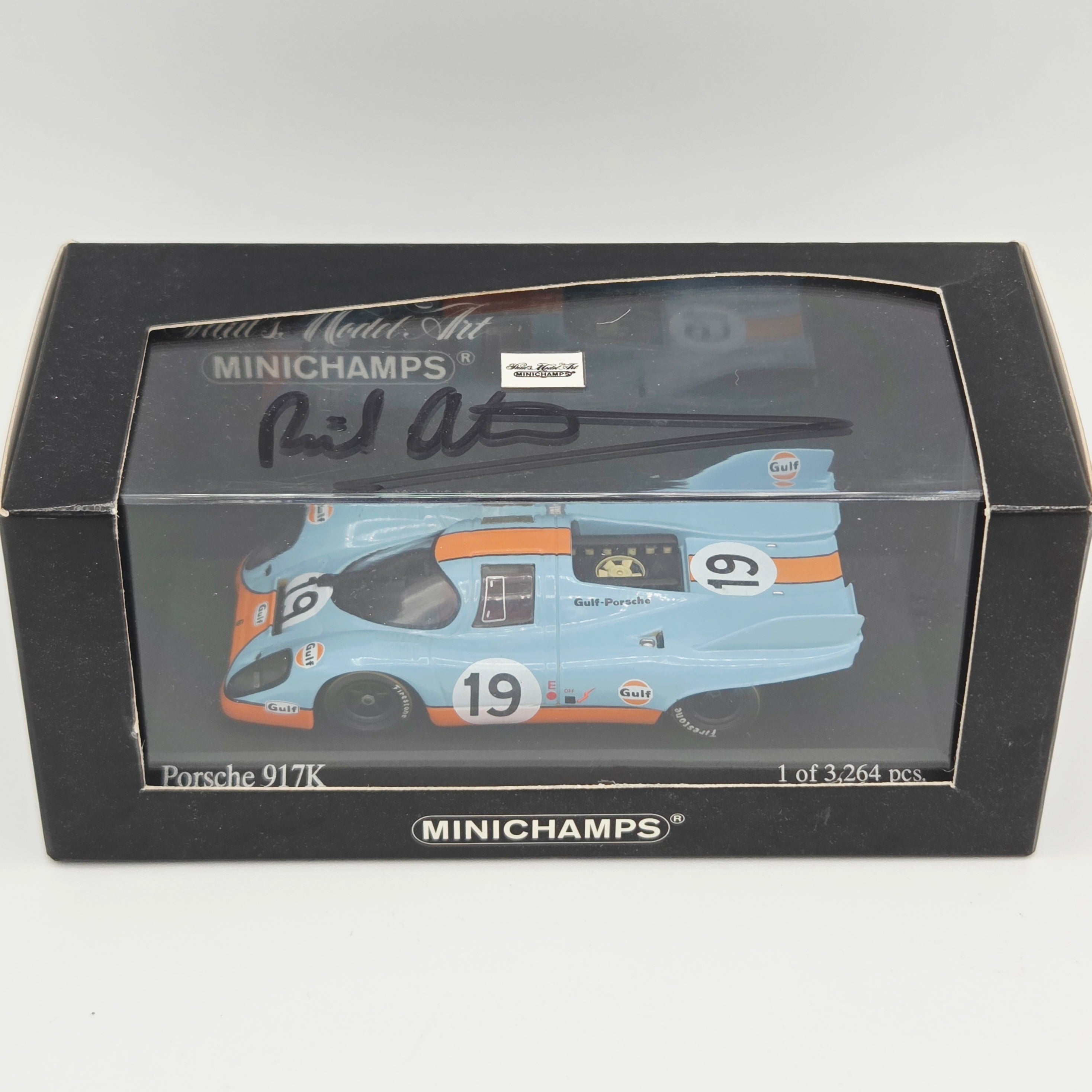 Minichamps Porsche 917K 24H Le Mans 1971 - 1:43 scale, SIGNED BY DRIVER - ATTWOOD (Paul's Model Art - Limited Edition 1 of 3,264)