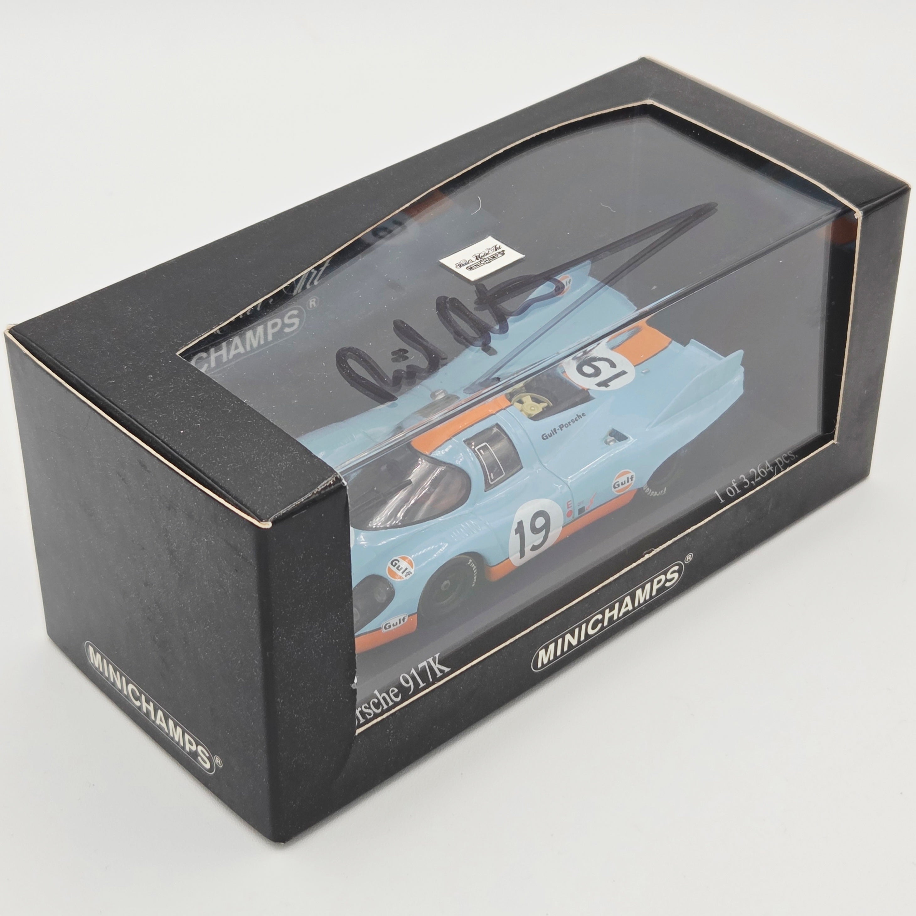 Minichamps Porsche 917K 24H Le Mans 1971 - 1:43 scale, SIGNED BY DRIVER - ATTWOOD (Paul's Model Art - Limited Edition 1 of 3,264)