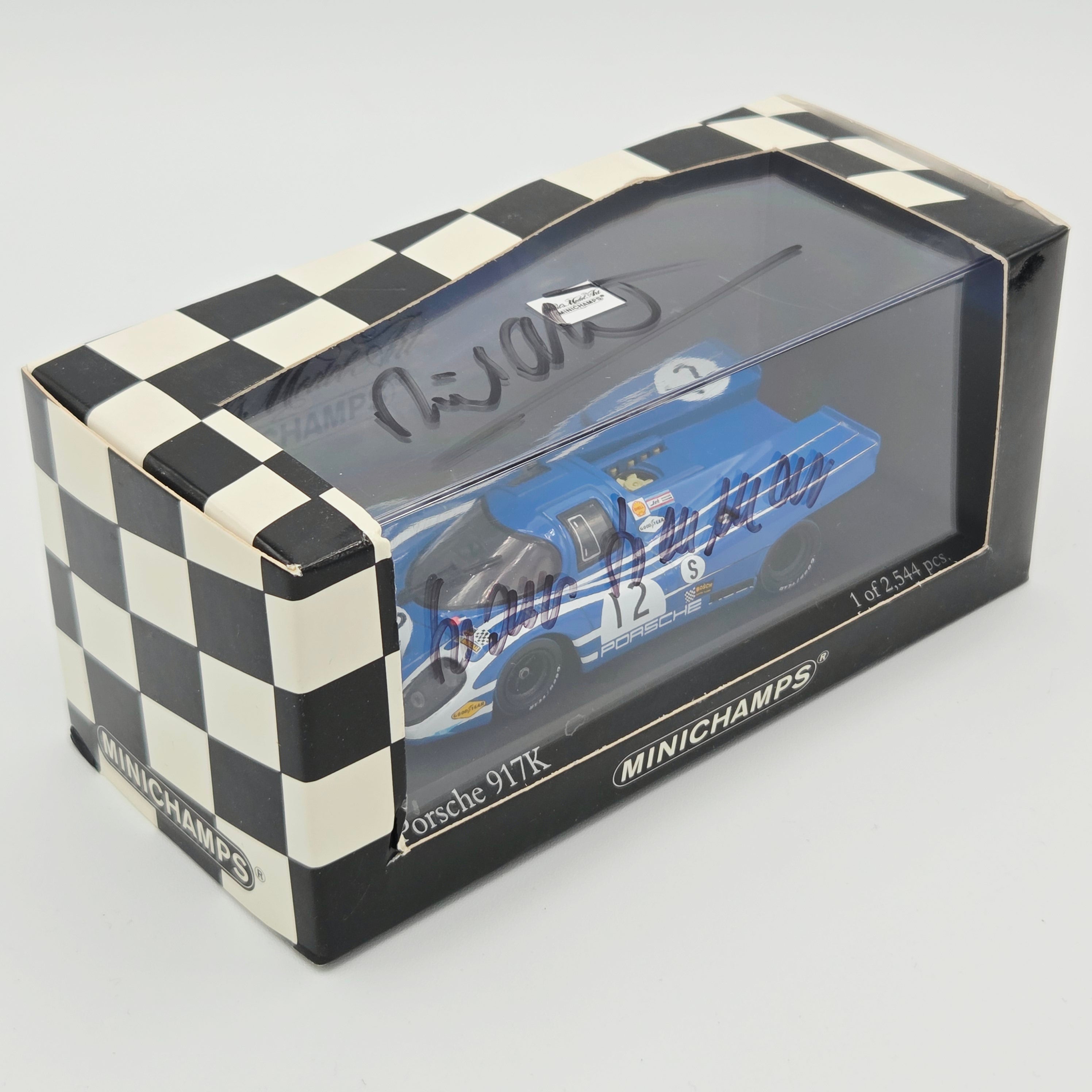 Minichamps Porsche 917K 1000km Brands Hatch 1970 - 1:43 scale, SIGNED BY BOTH DRIVERS - HERMANN & ATTWOOD (Paul's Model Art - Limited Edition 1 of 2,544)