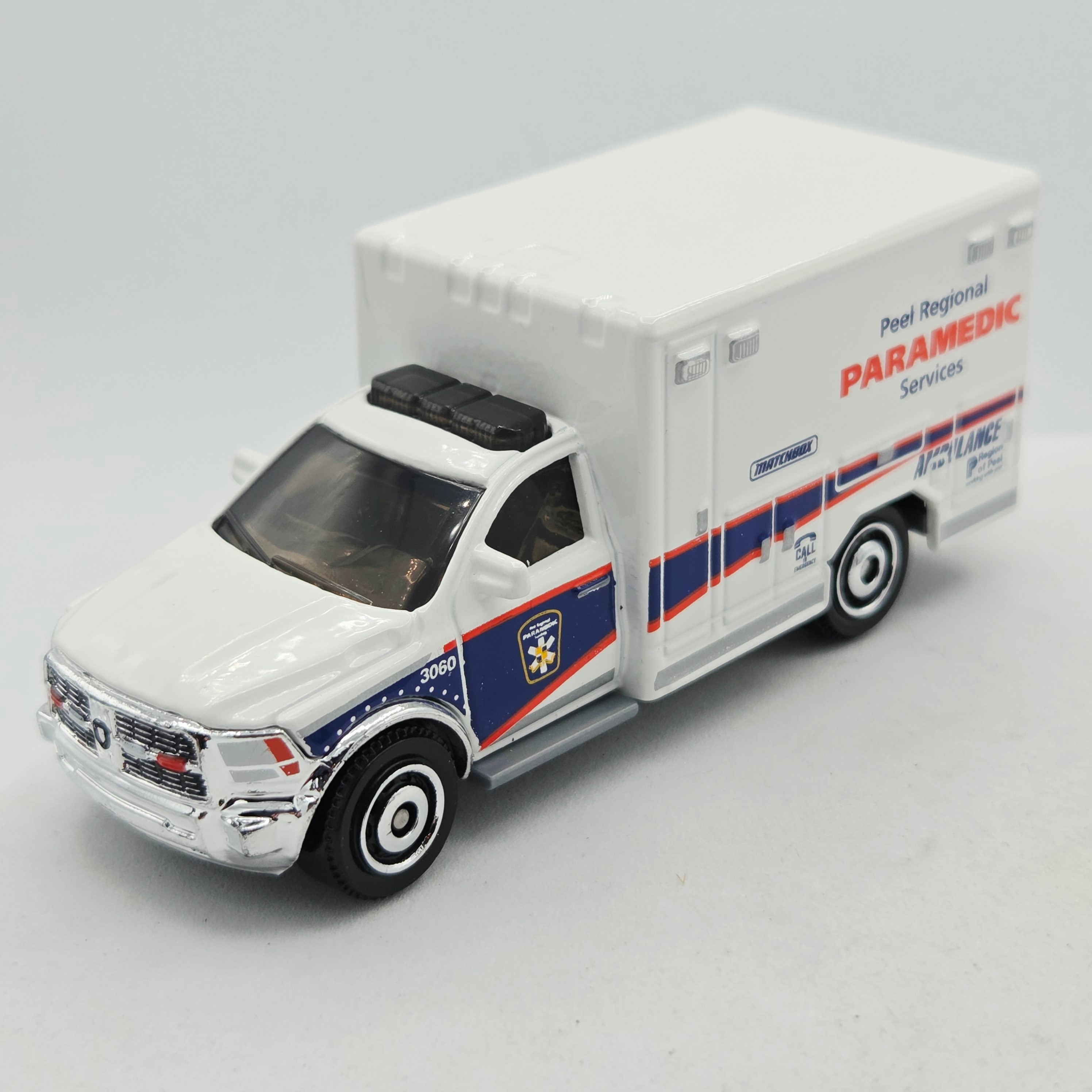 Matchbox '19 Ram Ambulance "Peel Regional Paramedics" (2020 Moving Parts)