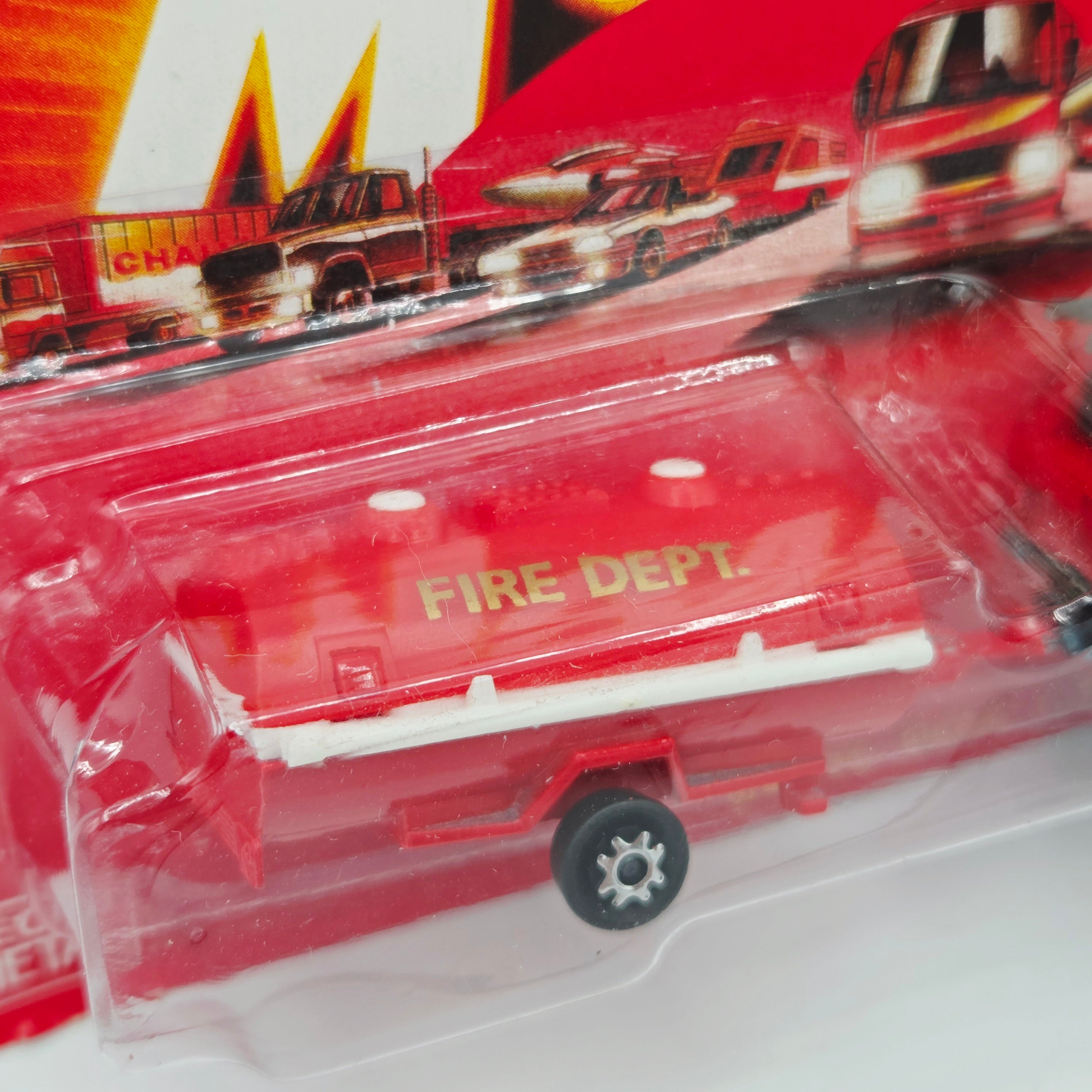 Majorette Range Rover Fire Truck w/ Tanker Trailer #376 (1990 Movers 300 Series)