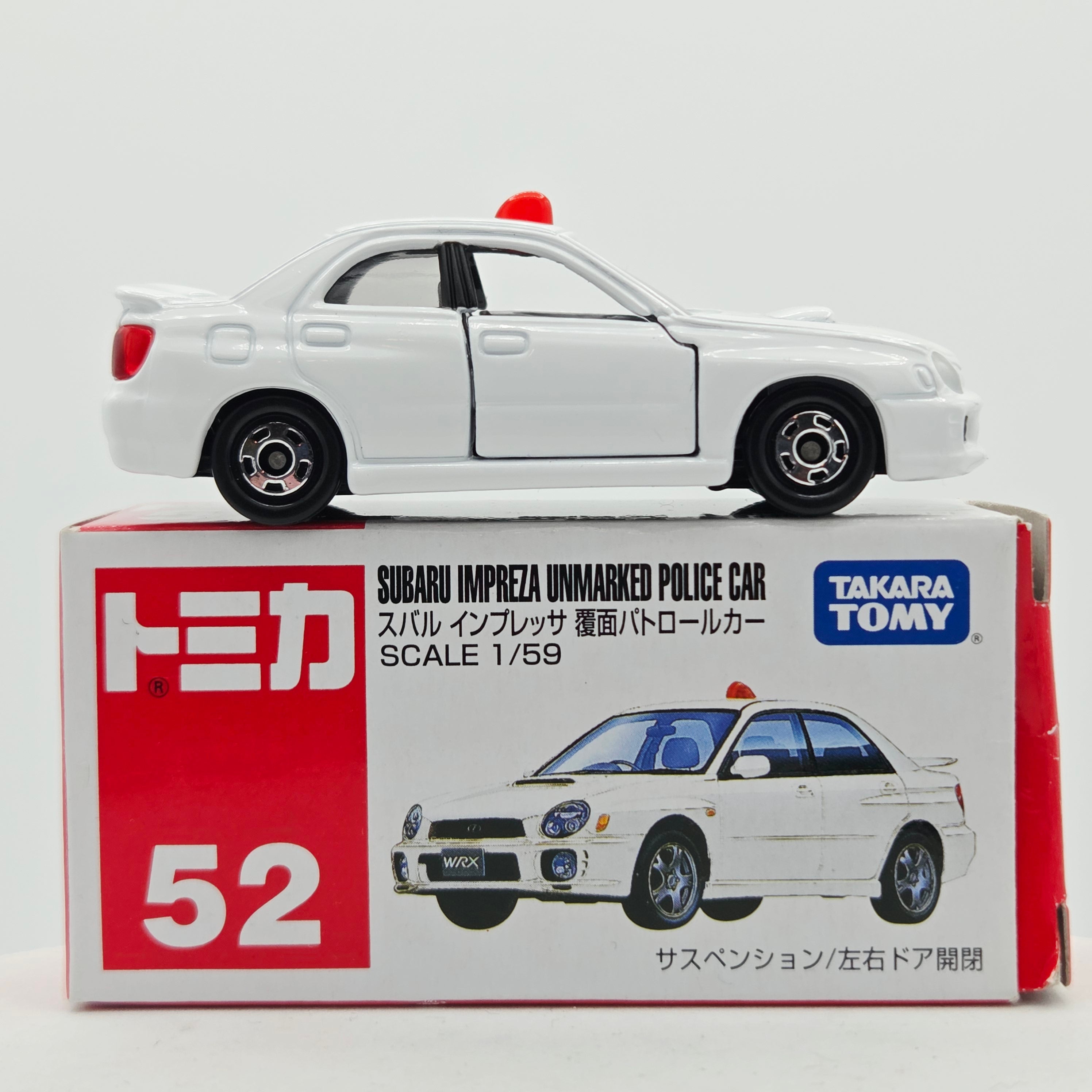 Takara Tomy - Subaru Imprezza Unmarked Police Car #52 w/ Original Box - 1:59 (2006-2010 Classic Tomica Minicars)