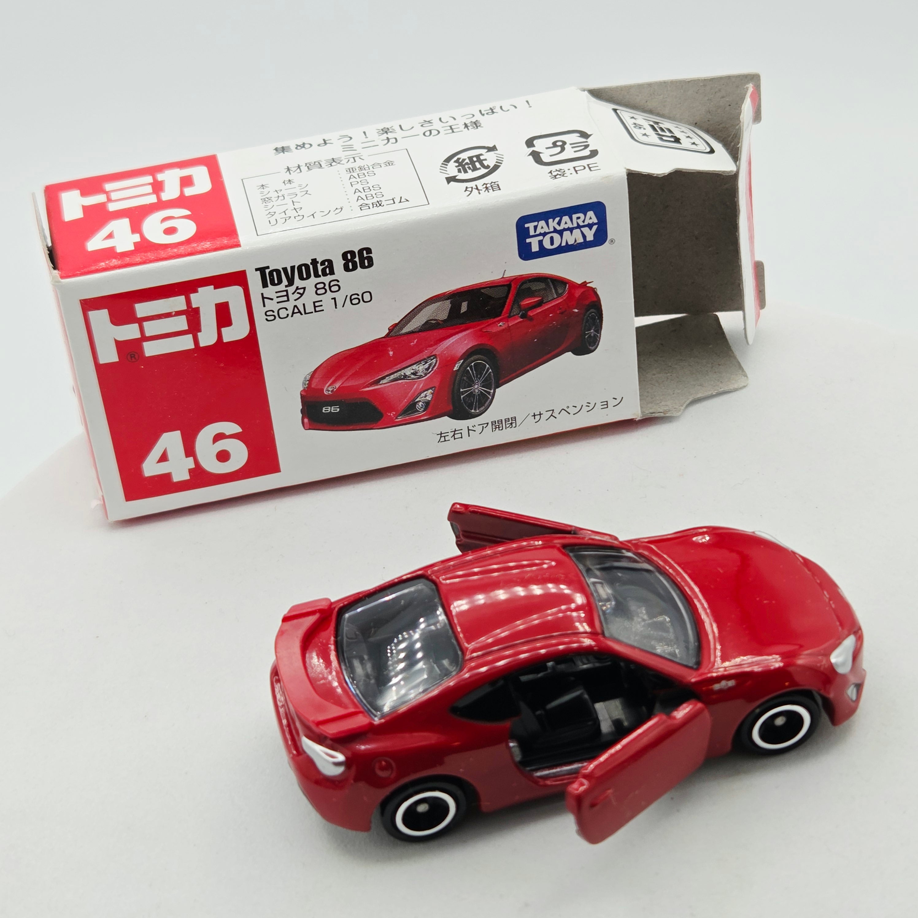 Takara Tomy - Toyota 86 #46 w/ Original Box - 1:60 (2012-2016 Classic Tomica Minicars)
