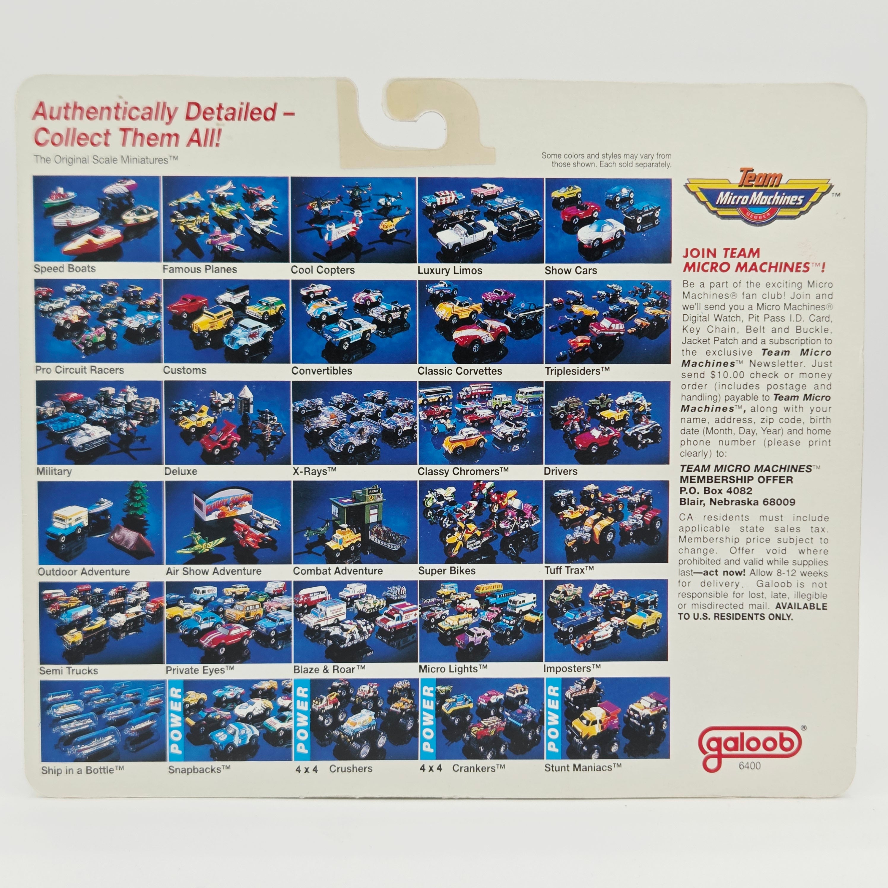 Galoob Micro Machines - Hotfoot Collection #1 - Camaro, March 707, Corvette, Kurtis Kraft (1990 World's Smallest Drivers!)