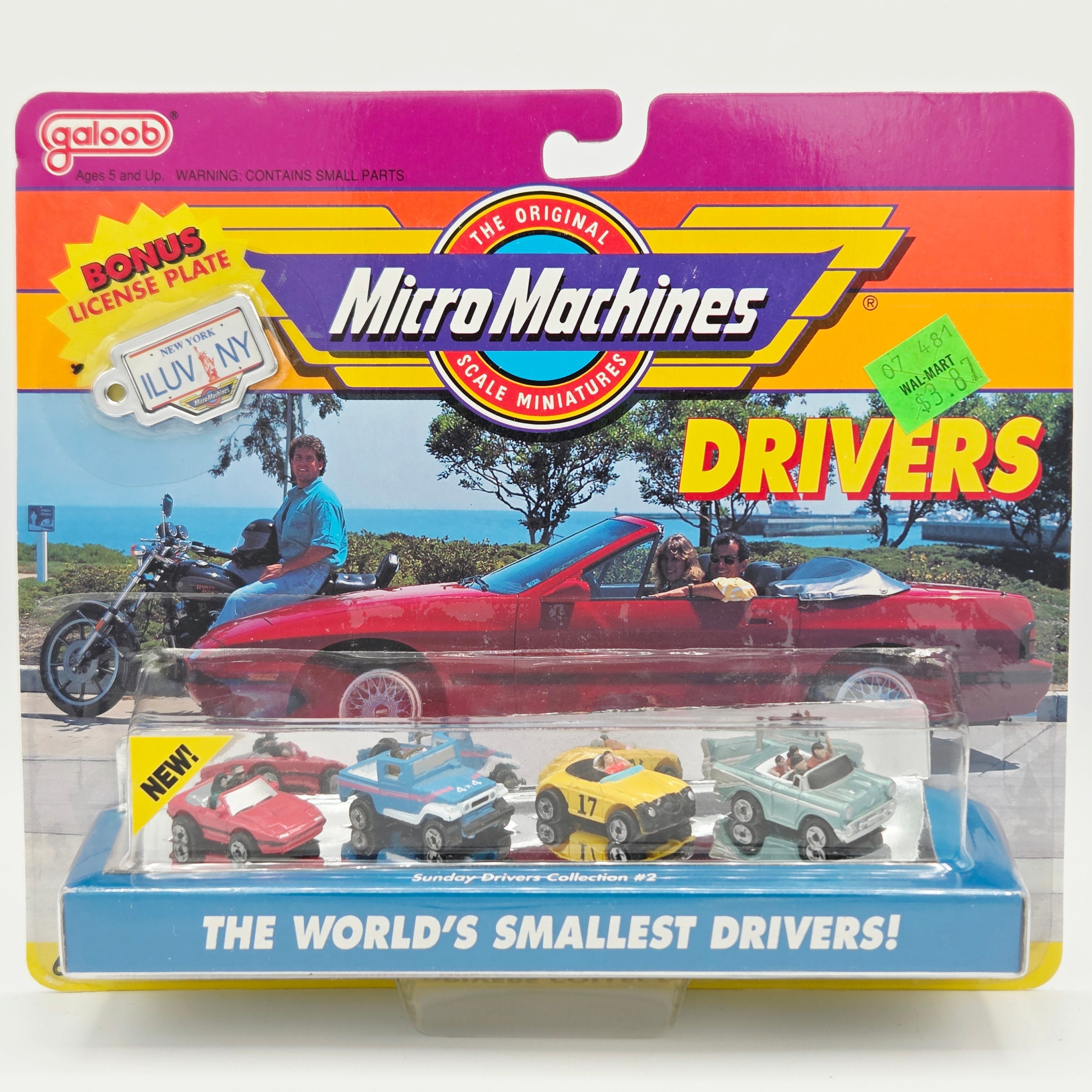 Galoob Micro Machines - Sunday Drivers #2 - Toyota, Porsche, Bel Air, Corvette (1990 World's Smallest Drivers!)