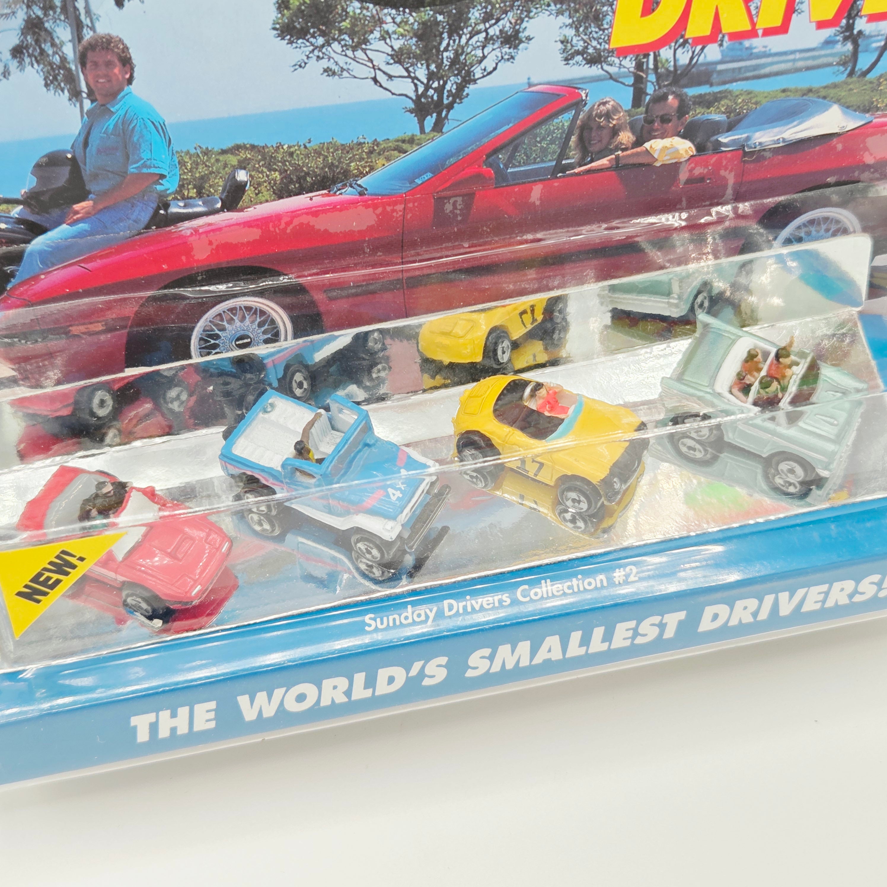 Galoob Micro Machines - Sunday Drivers #2 - Toyota, Porsche, Bel Air, Corvette (1990 World's Smallest Drivers!)