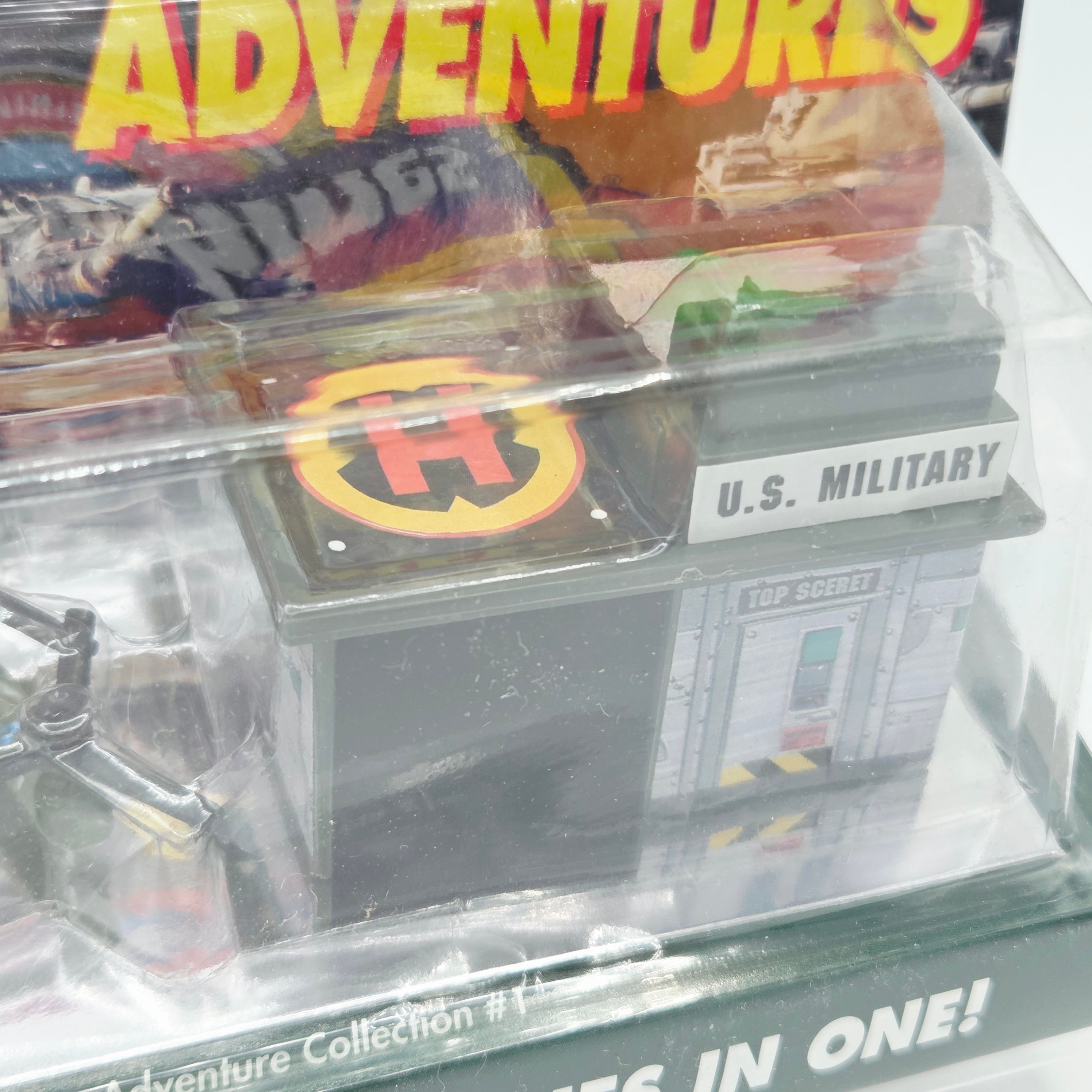 Galoob Micro Machines - Combat Adventure Collection #1 - Tank, Truck, Box Van "US Military" (1990 Adventures)