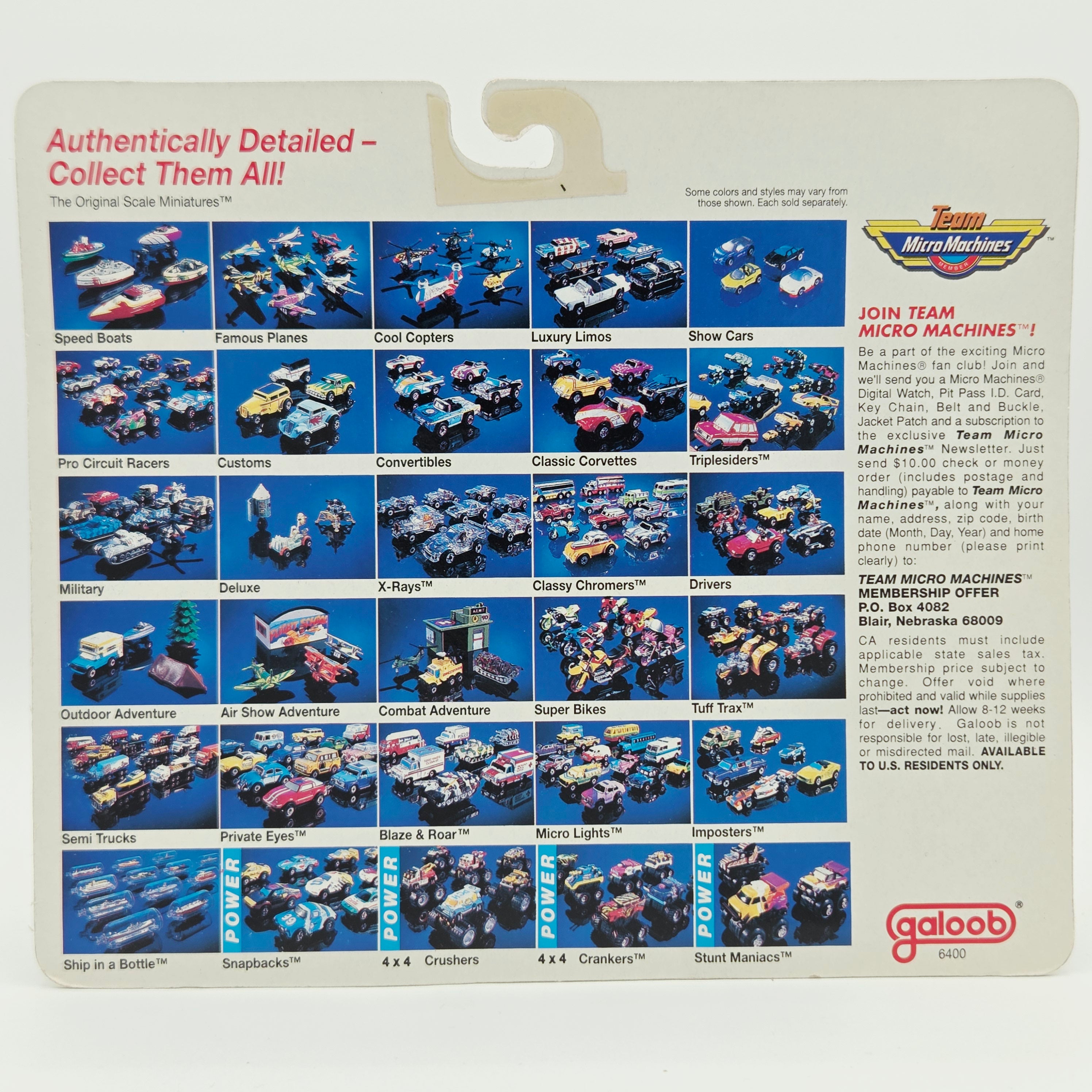 Galoob Micro Machines - Combat Adventure Collection #1 - Tank, Truck, Box Van "US Military" (1990 Adventures)