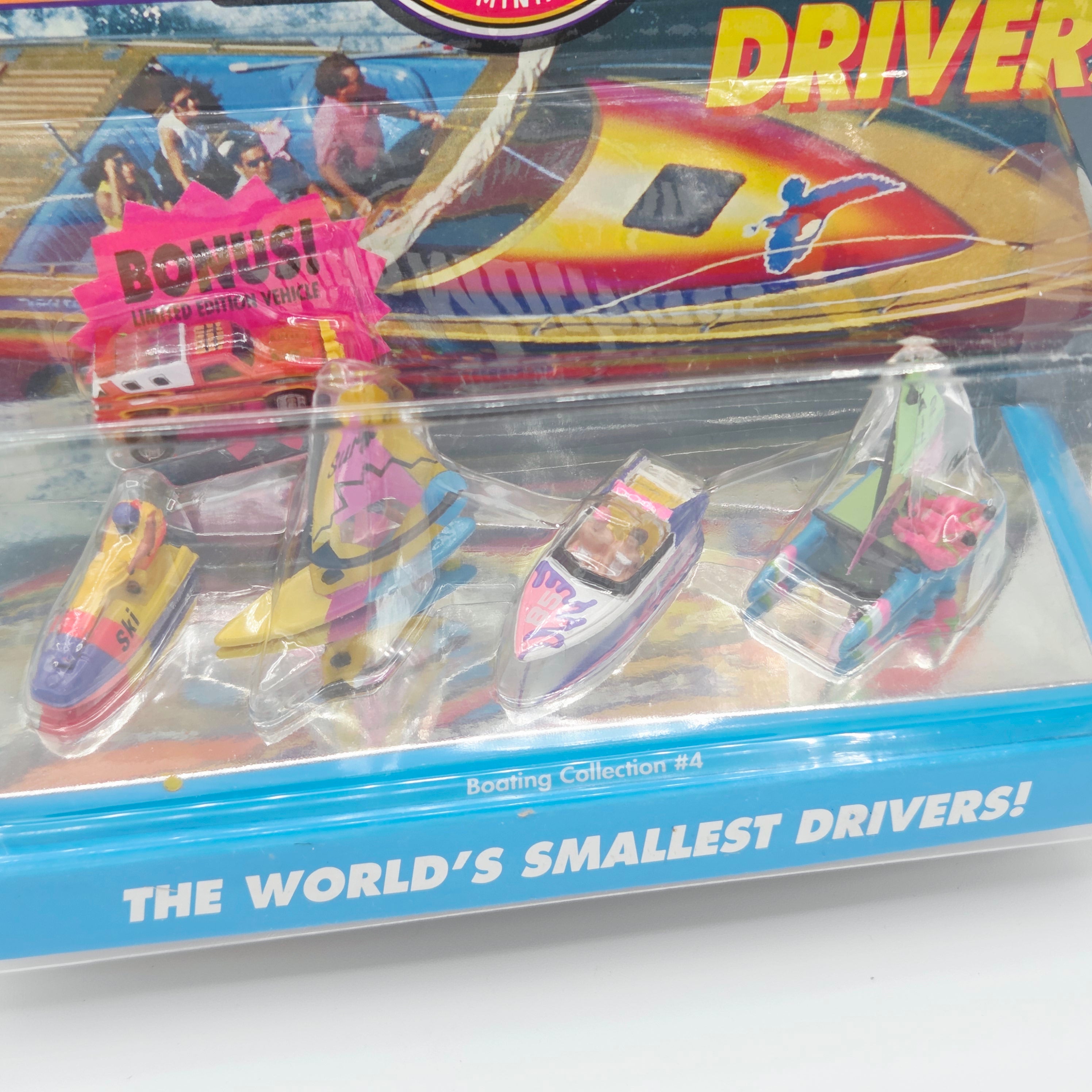 Galoob Micro Machines - Boating Collection #4 - Jet Ski, Sail, Speed, Truck (1990 World's Smallest Drivers!)