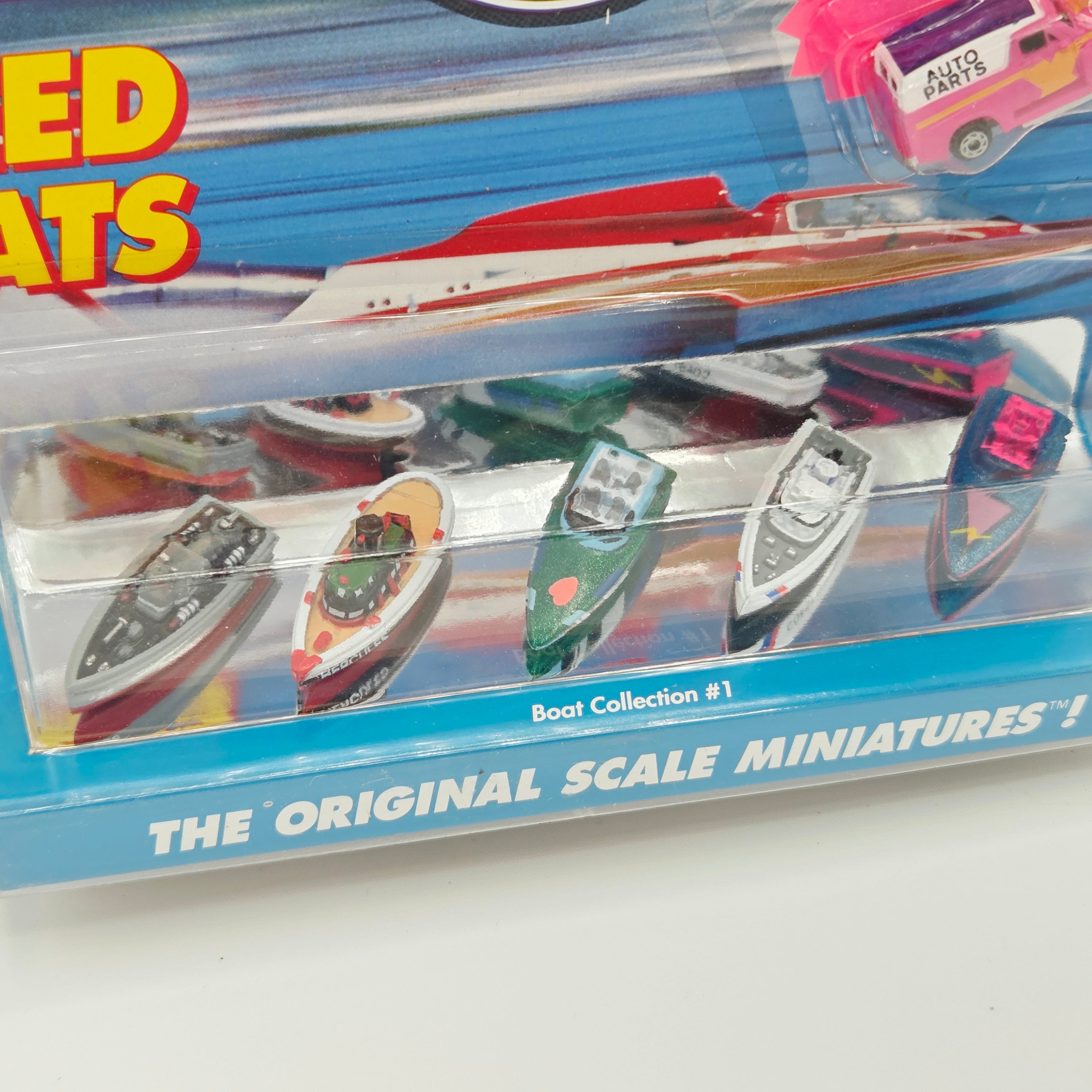 Galoob Micro Machines - Boat Collection #1 - Hercules, Military, Coast Guard, Auto Parts Truck (1990 Speed Boats)