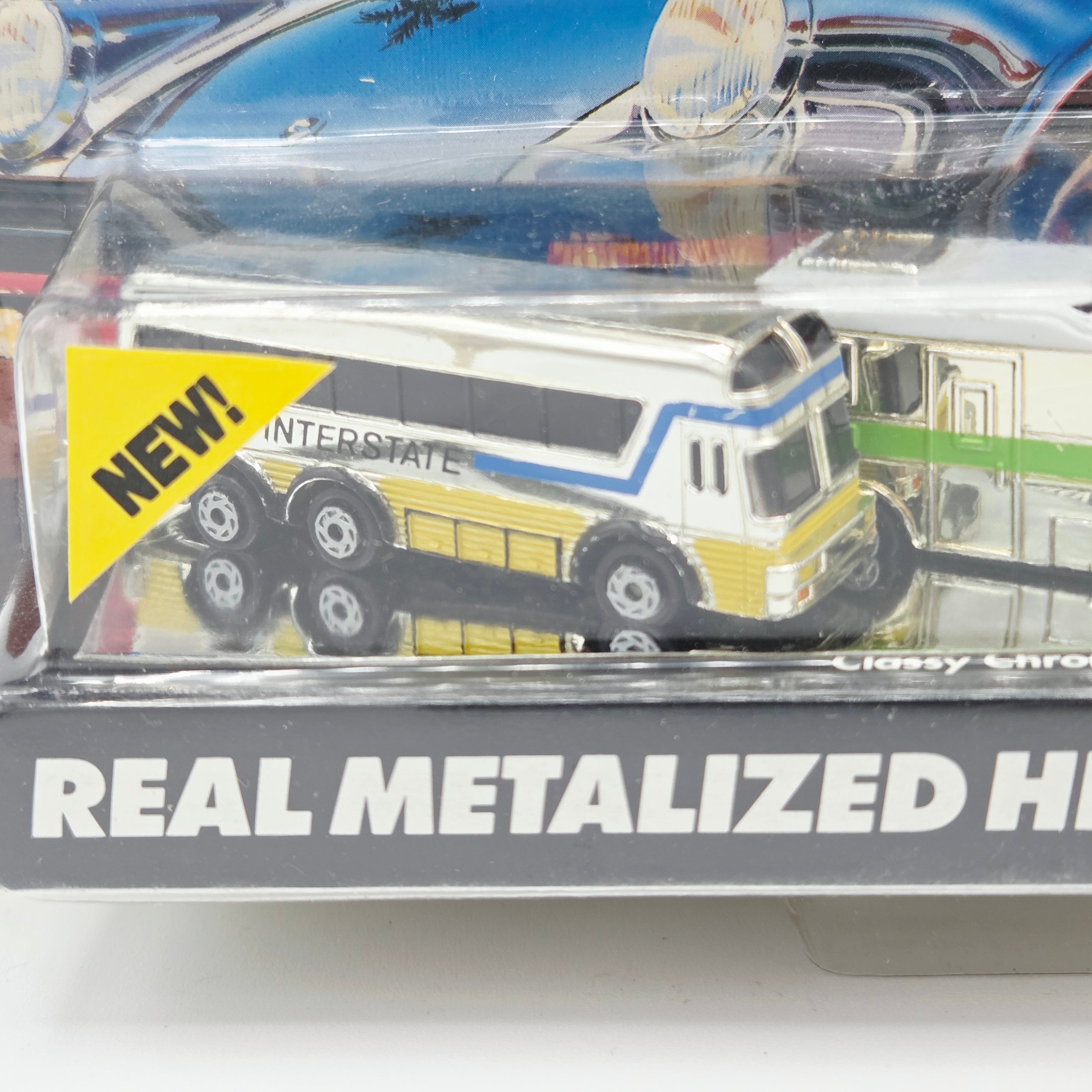 Galoob Micro Machines - Classy Chromers Collection #6 - Bus, Semi Truck, RV (1990 Real Metalized Details!)