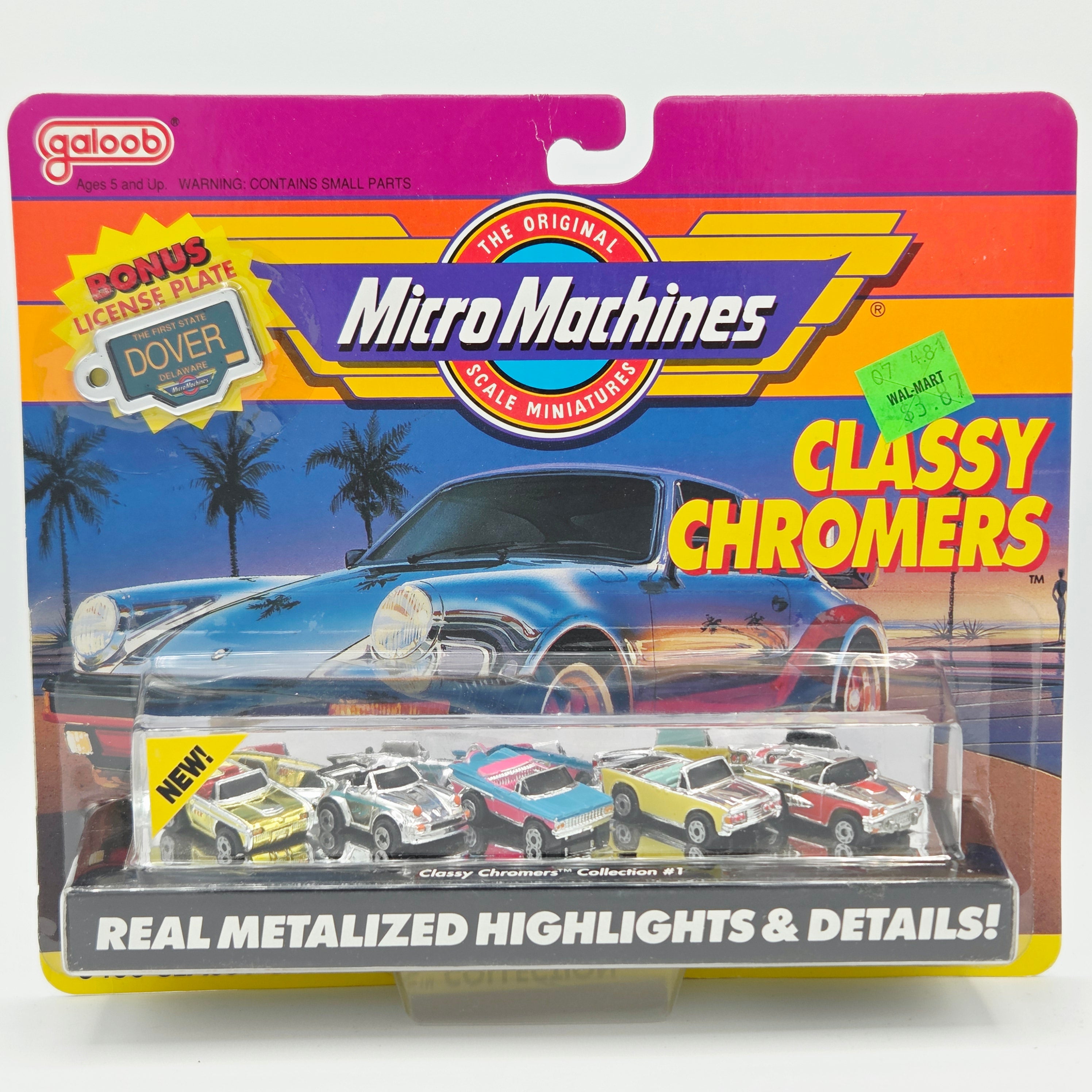 Galoob Micro Machines - Classy Chromers Collection #1 - Porsche, Bel Air (1990 Real Metalized Details!)