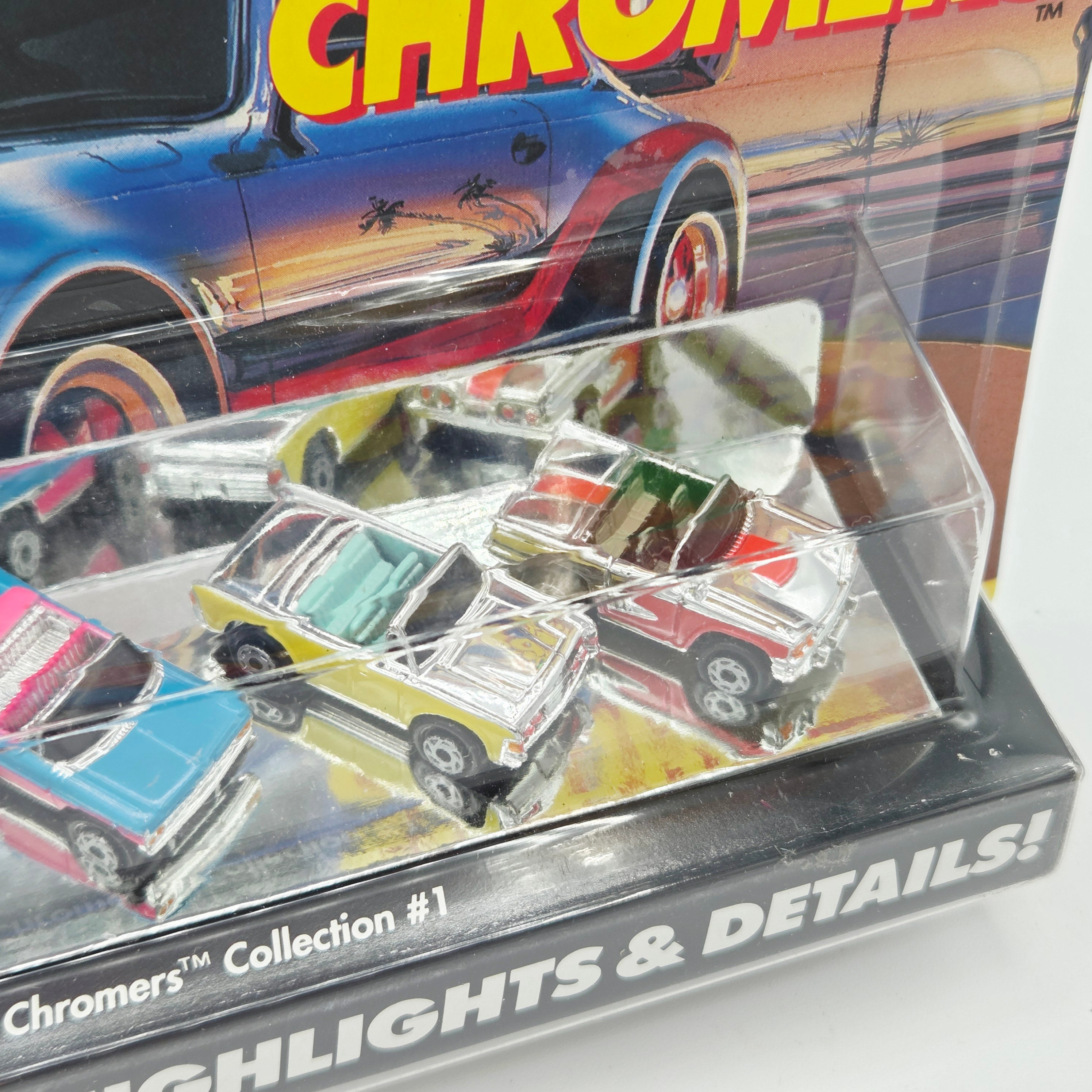 Galoob Micro Machines - Classy Chromers Collection #1 - Porsche, Bel Air (1990 Real Metalized Details!)
