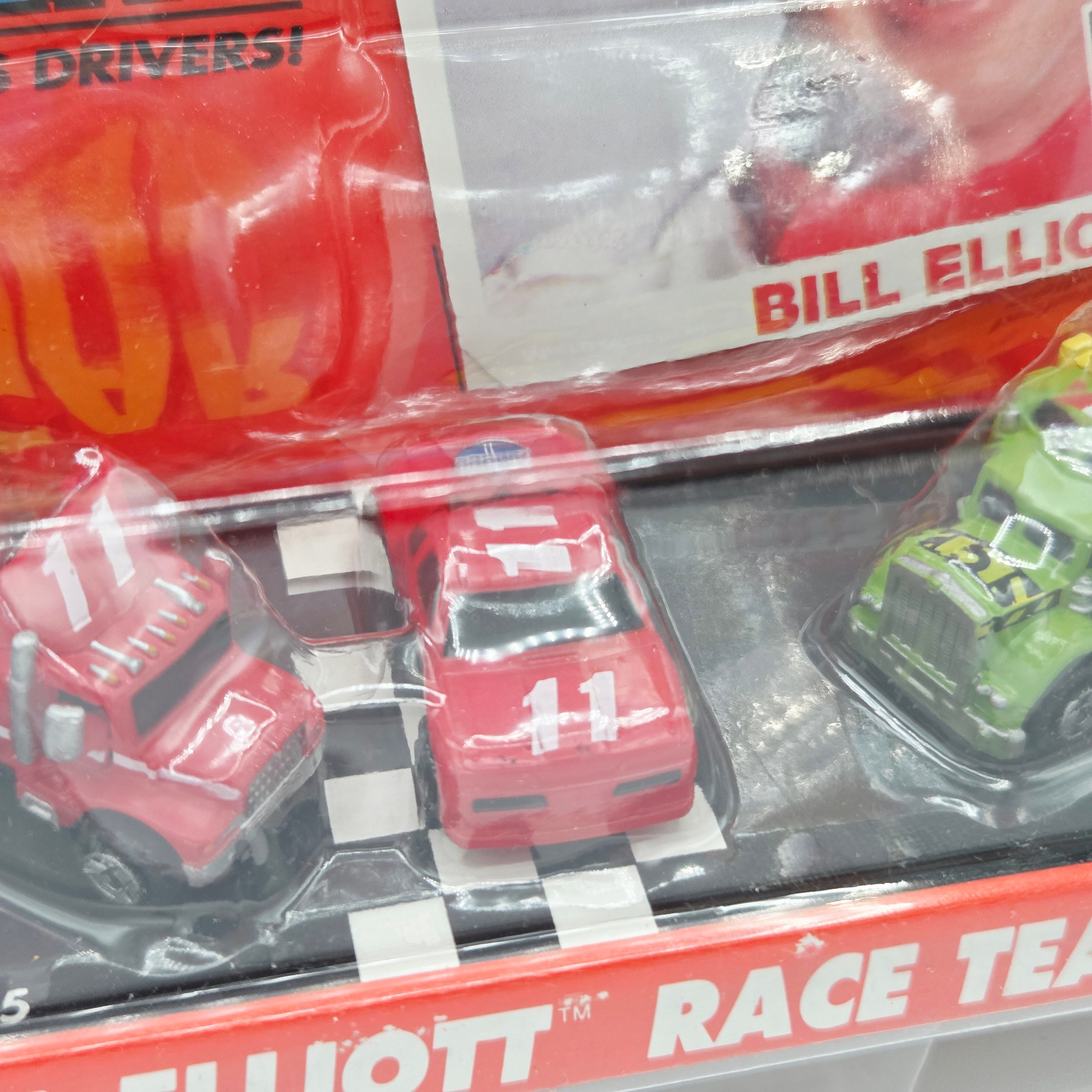 Galoob Micro Machines - Bill Elliot #11 - Semi Truck, Rescue Tow Truck, Stock Car (1991 Stock Car Superstars)