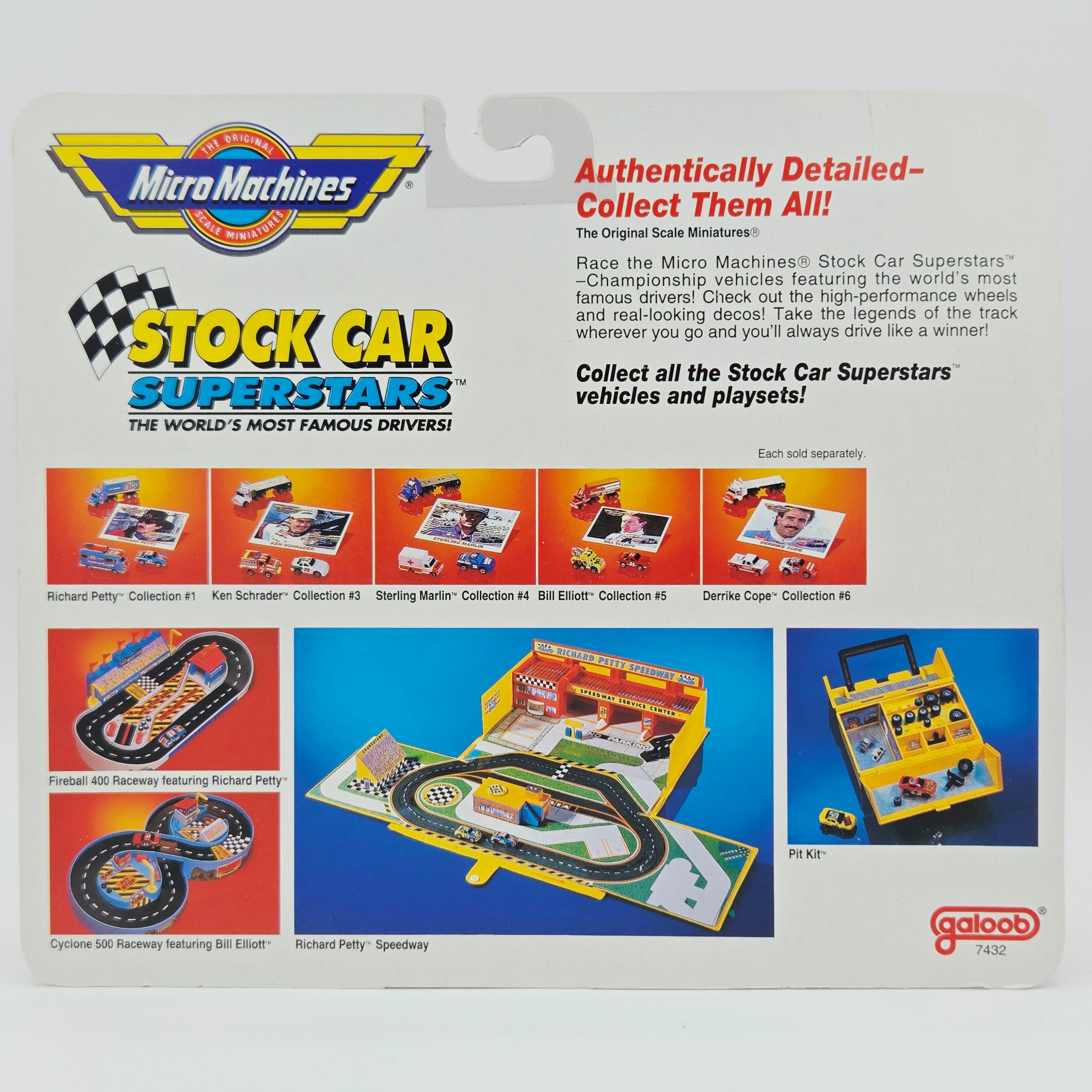 Galoob Micro Machines - Bill Elliot #11 - Semi Truck, Rescue Tow Truck, Stock Car (1991 Stock Car Superstars)