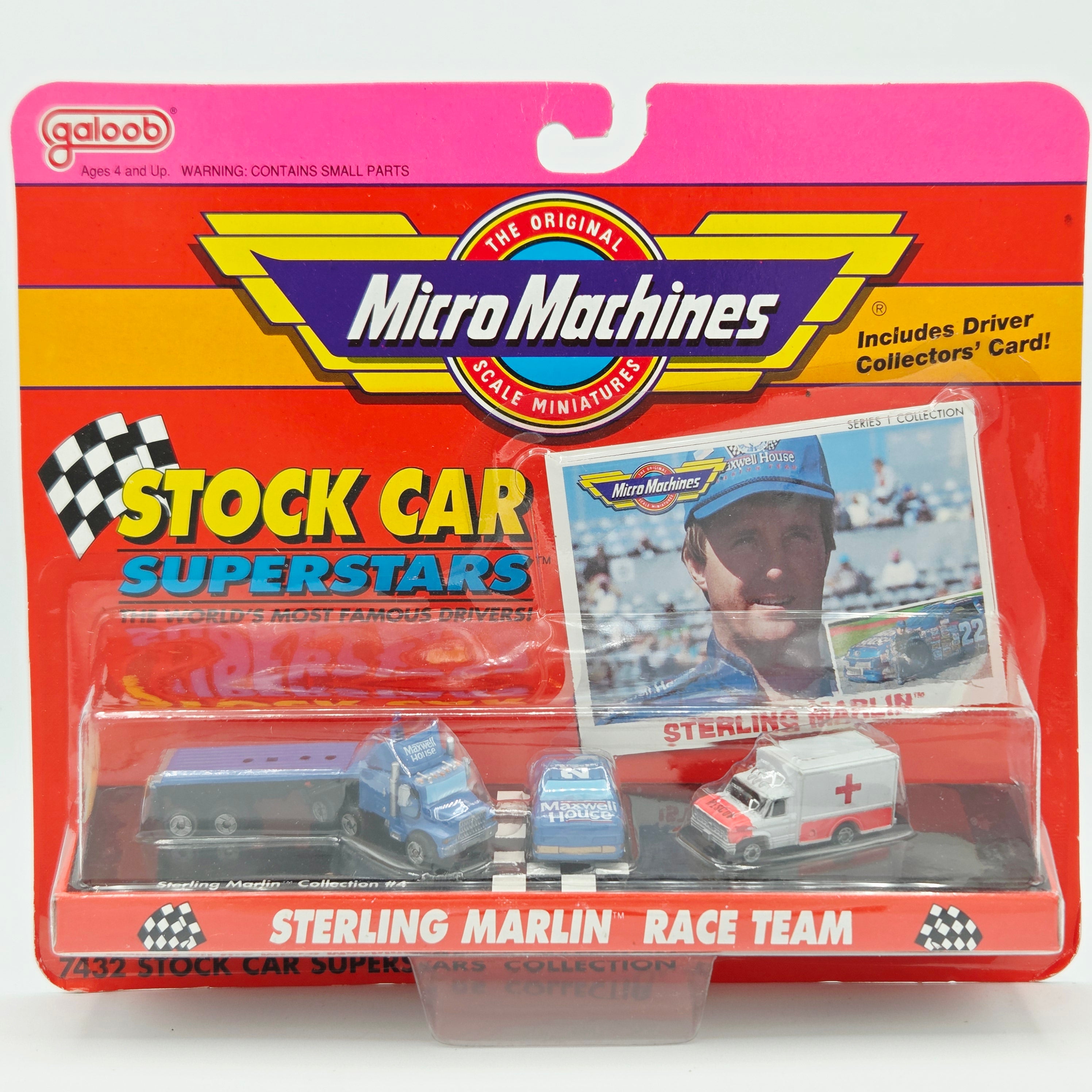 Galoob Micro Machines - Sterling Martin #22 - Semi Truck, Ambulance, Stock Car (1991 Stock Car Superstars)