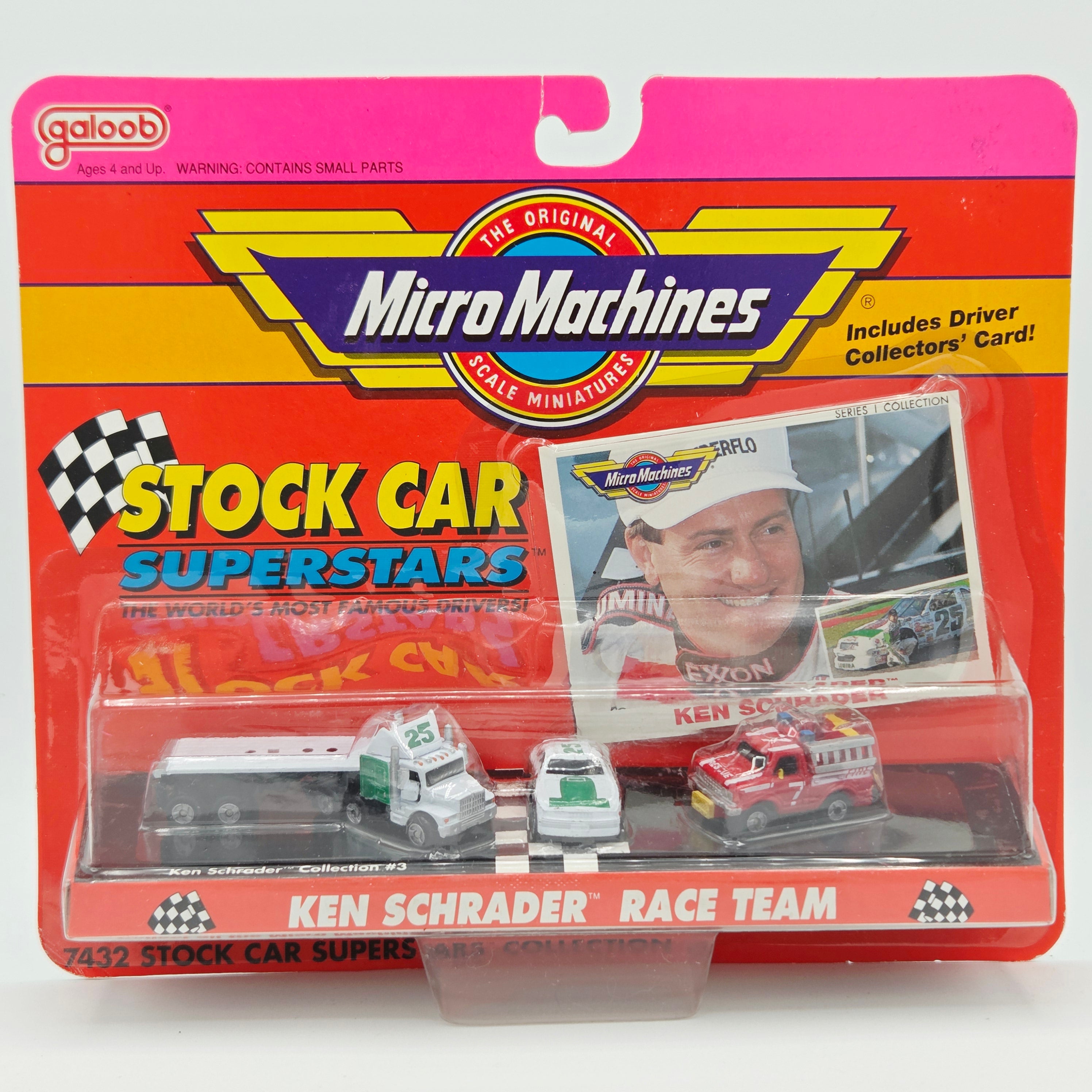 Galoob Micro Machines - Ken Schrader #25 - Semi Truck, Fire Truck, Stock Car (1991 Stock Car Superstars)