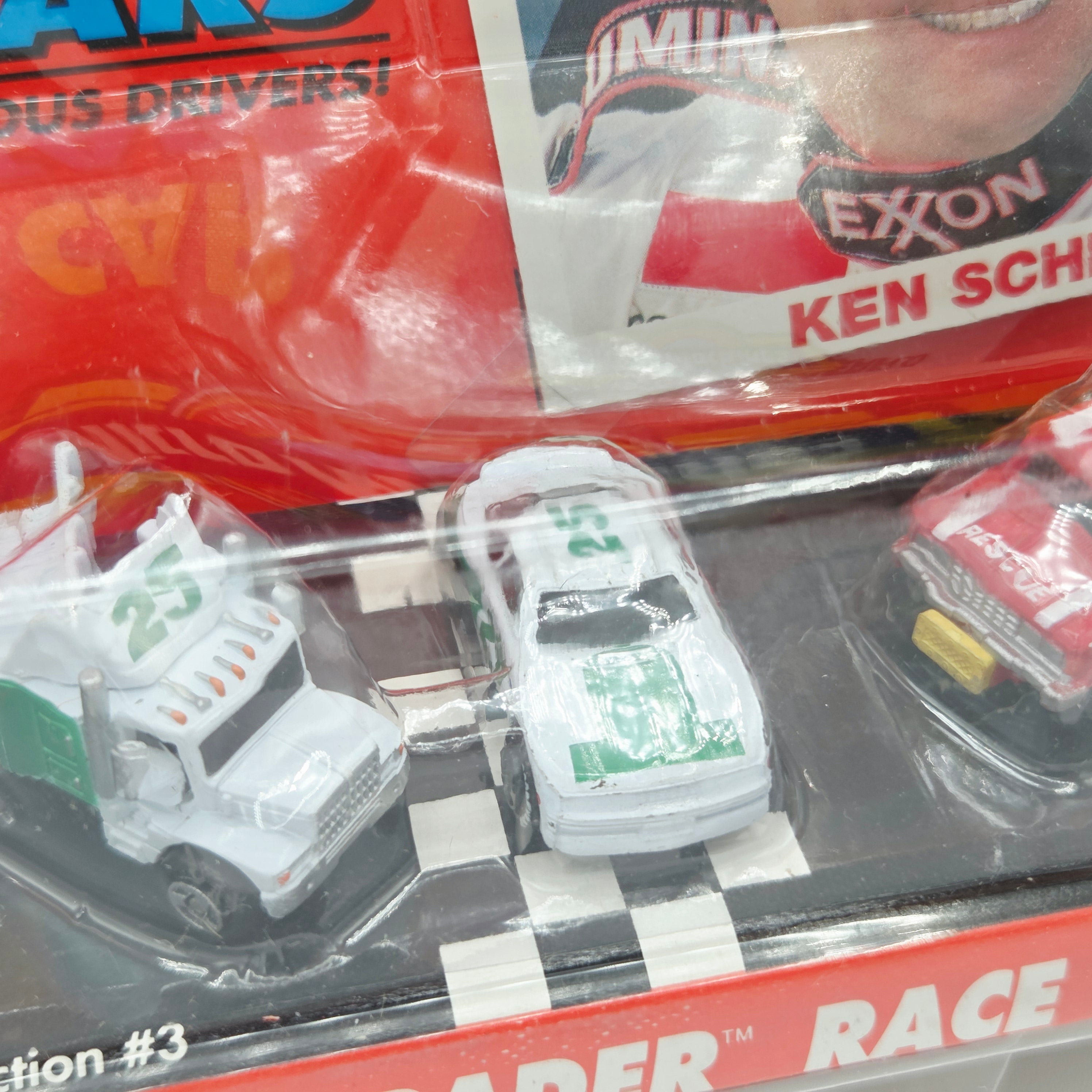 Galoob Micro Machines - Ken Schrader #25 - Semi Truck, Fire Truck, Stock Car (1991 Stock Car Superstars)