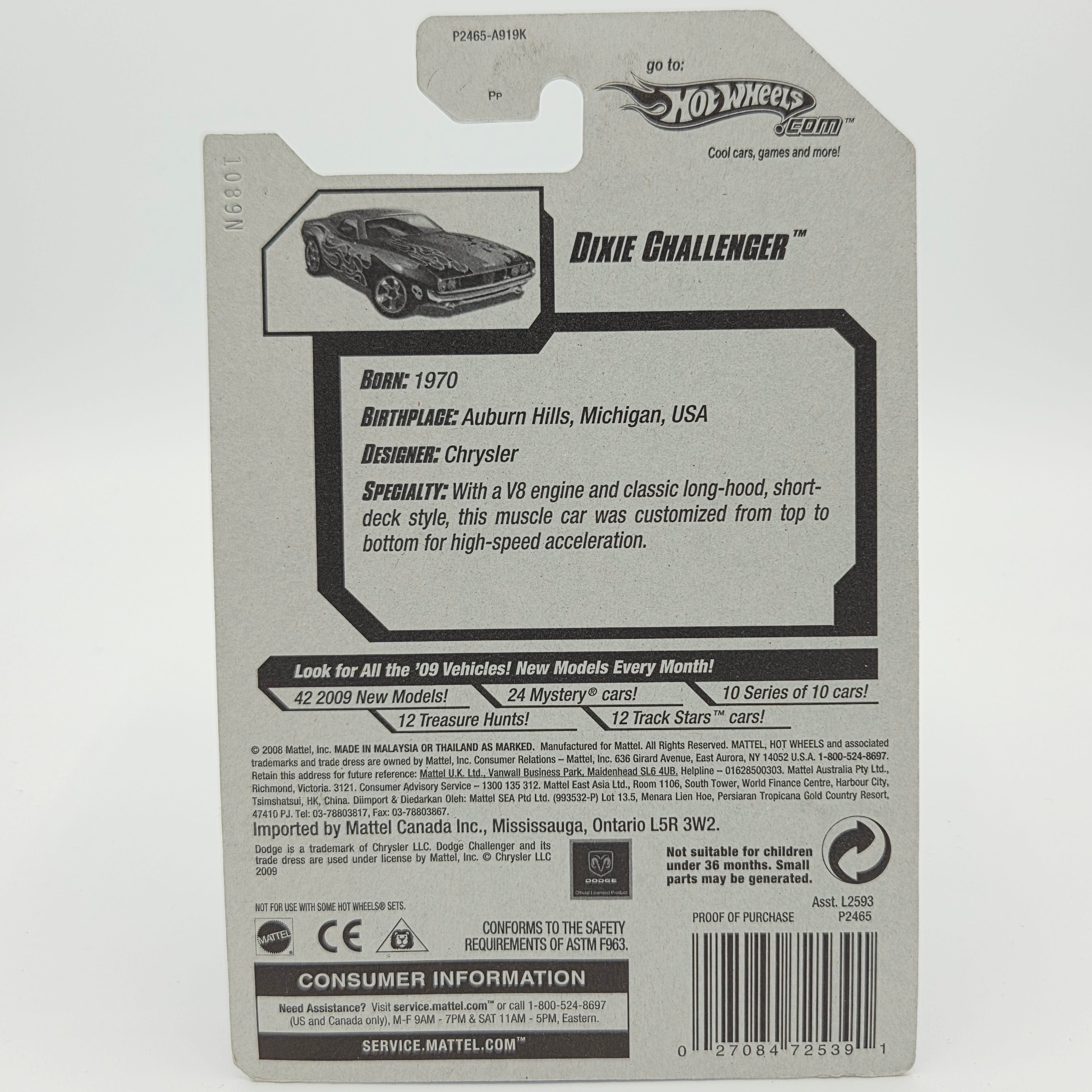 Hot Wheels Dixie Challenger (2010 HW Basic - Rebel Rides)