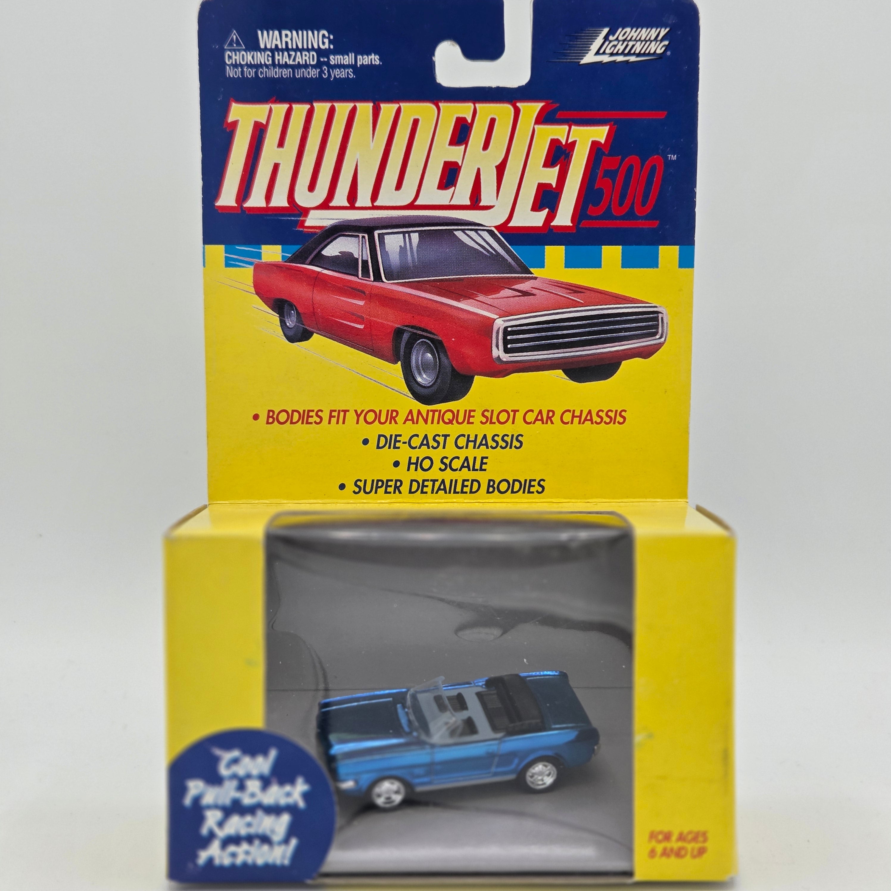 Johnny Lightning '65 Ford Mustang Convertible - Metallic Blue (1999 Thunderjets 500)