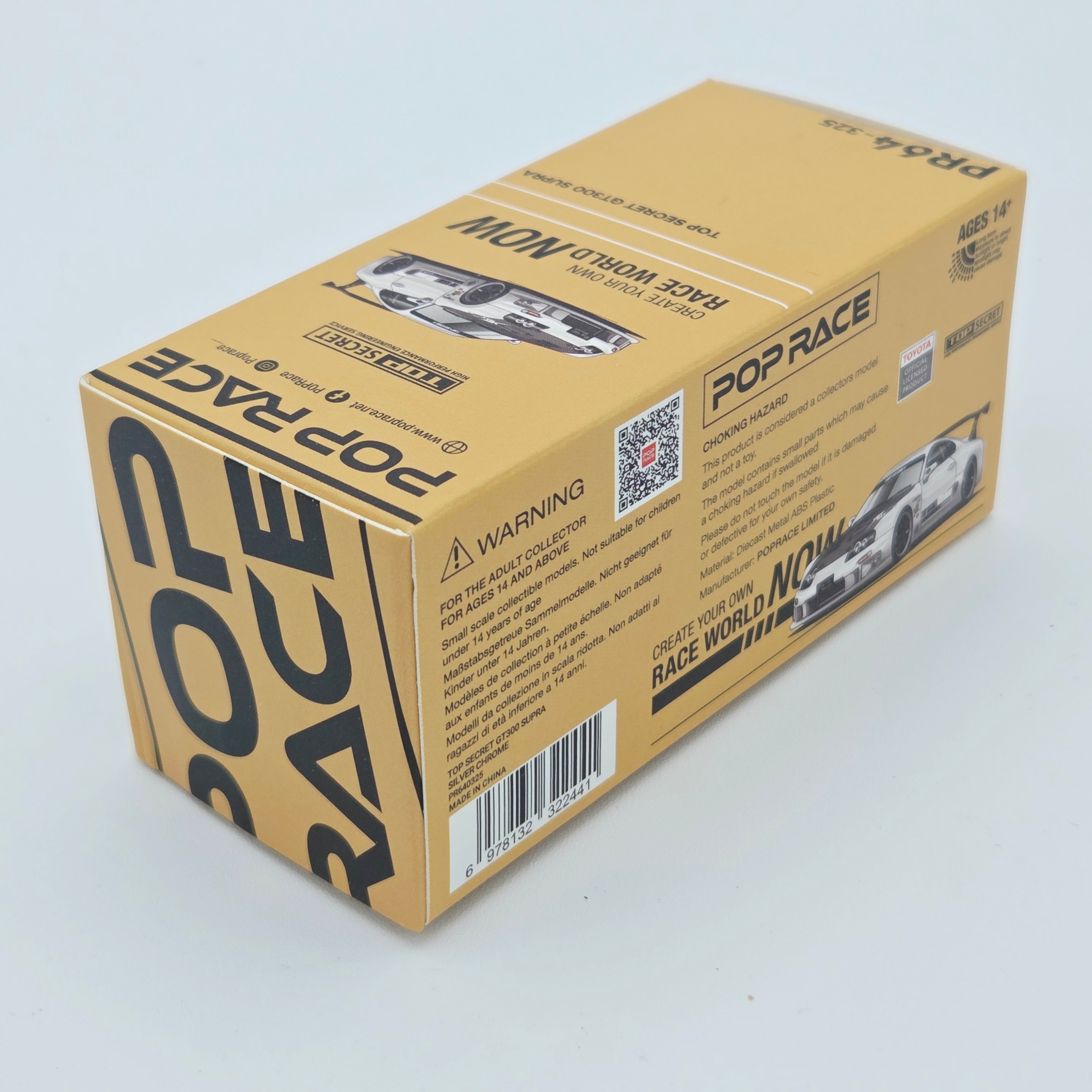Pop Race Top Secret Toyota GT300 Supra - 1:64, Silver Chrome (2026 Limited Edition)