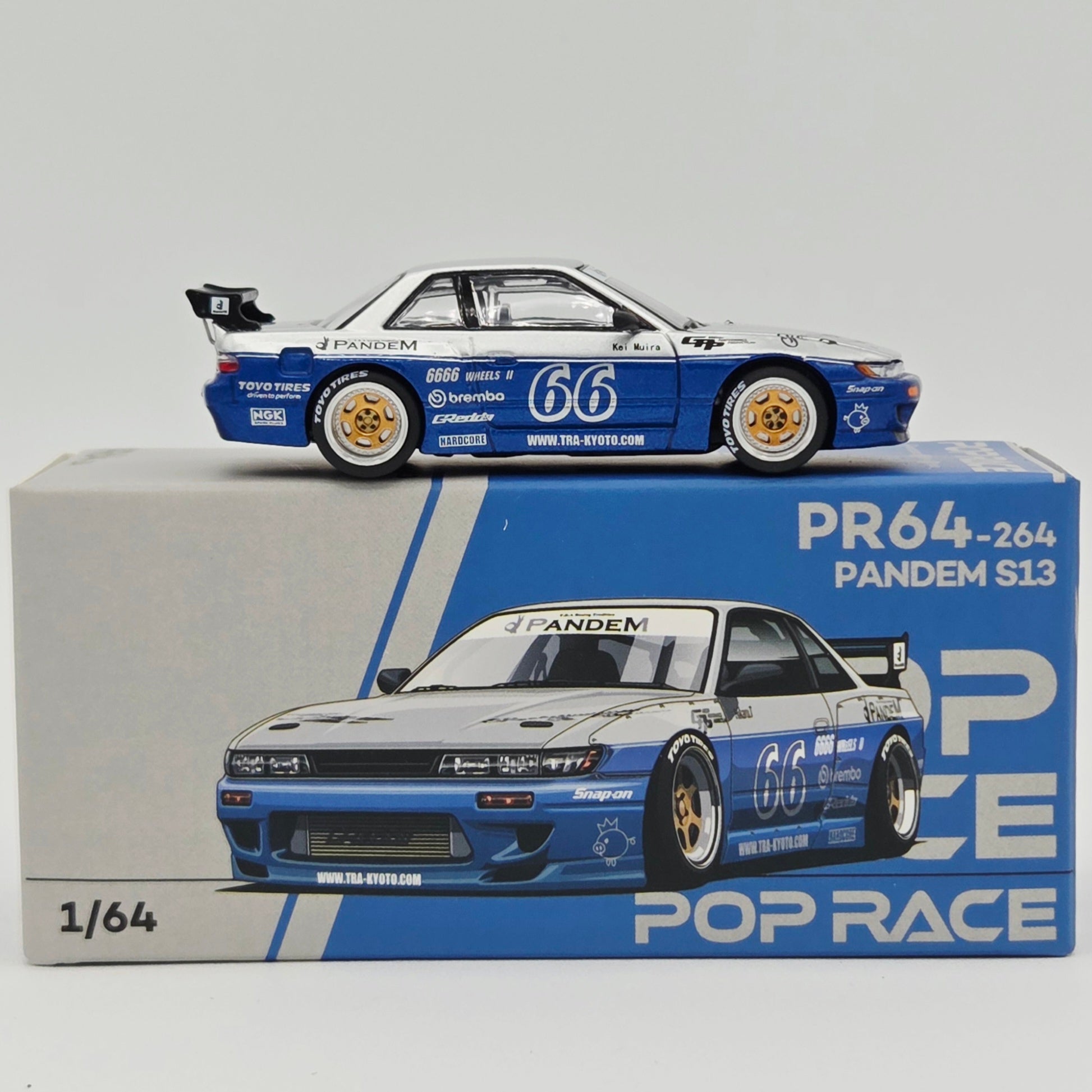 Pop Race Pandem Nissan Silvia S13 - 1:64, Moontech Blue (2026 Limited Edition)