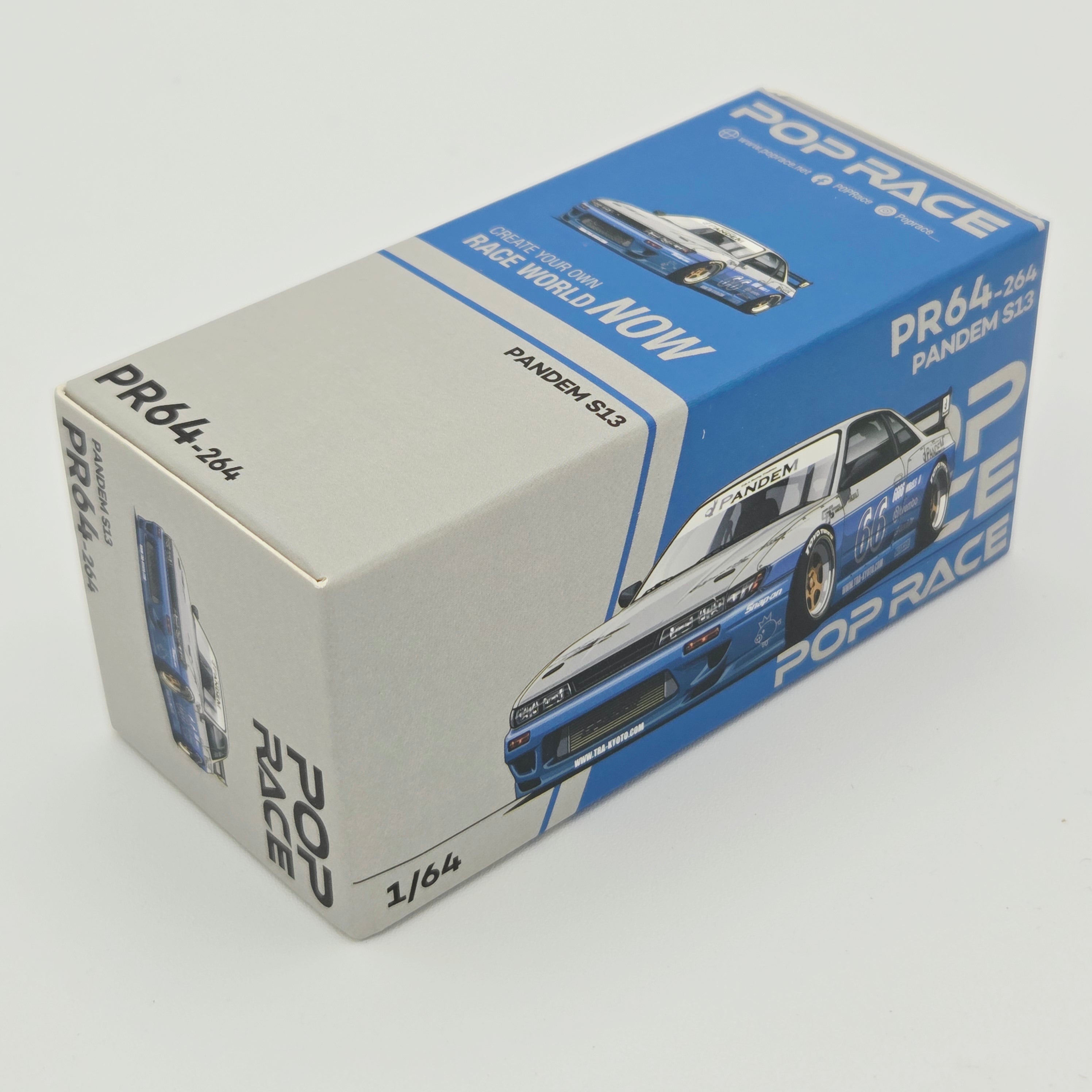 Pop Race Pandem Nissan Silvia S13 - 1:64, Moontech Blue (2026 Limited