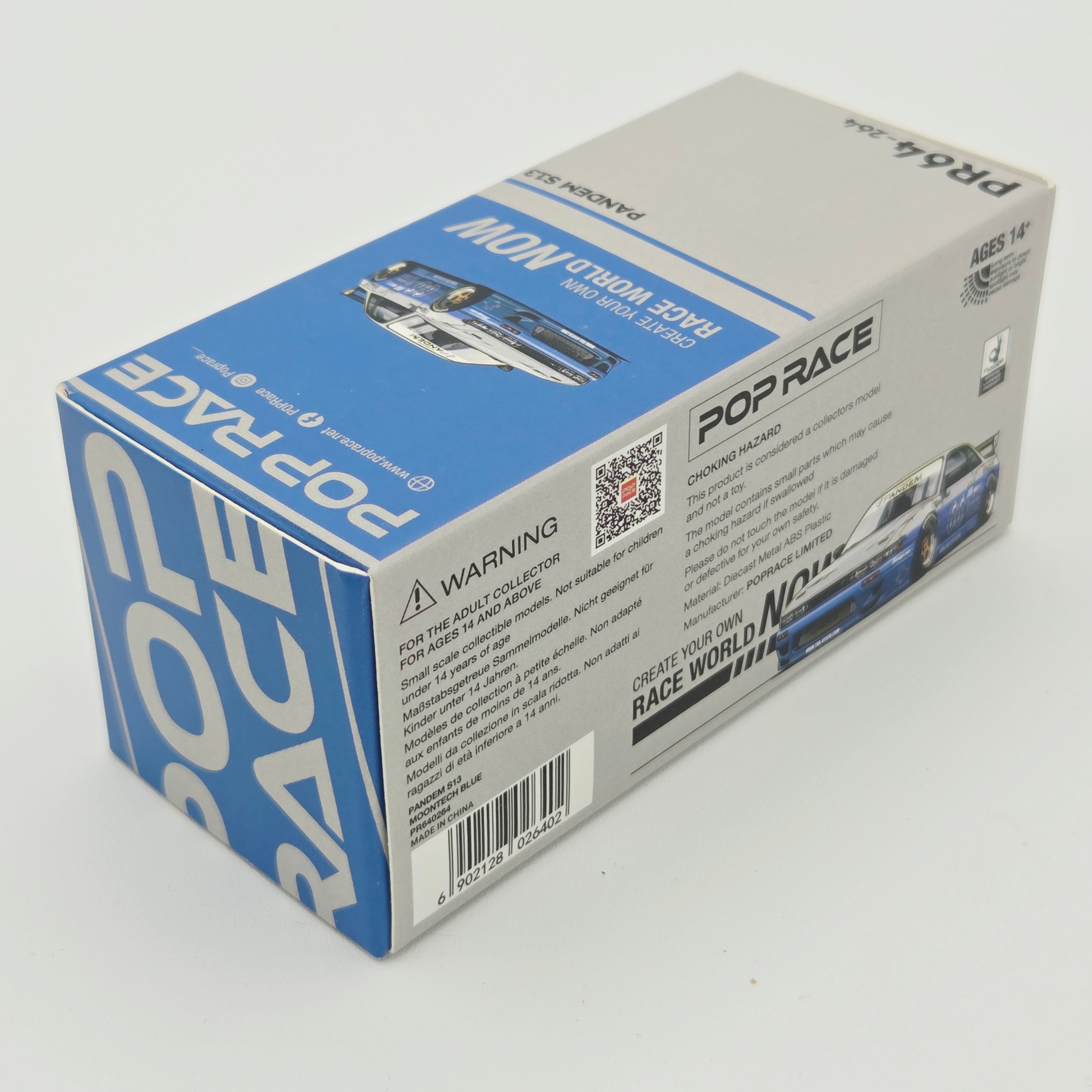 Pop Race Pandem Nissan Silvia S13 - 1:64, Moontech Blue (2026 Limited Edition)