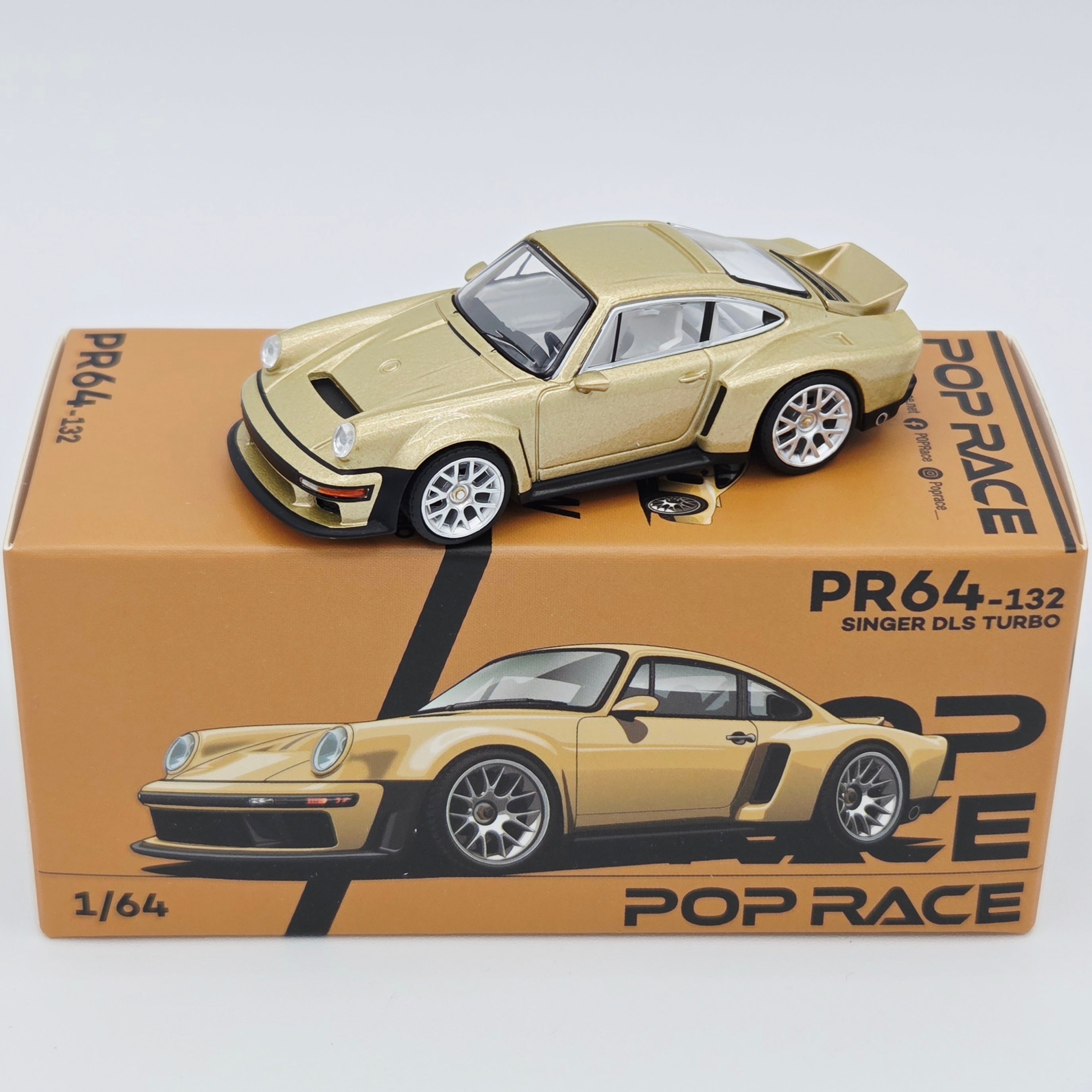 Pop Race Porsche Singer DLS Turbo - 1:64, Gold (2026 Limited Edition)