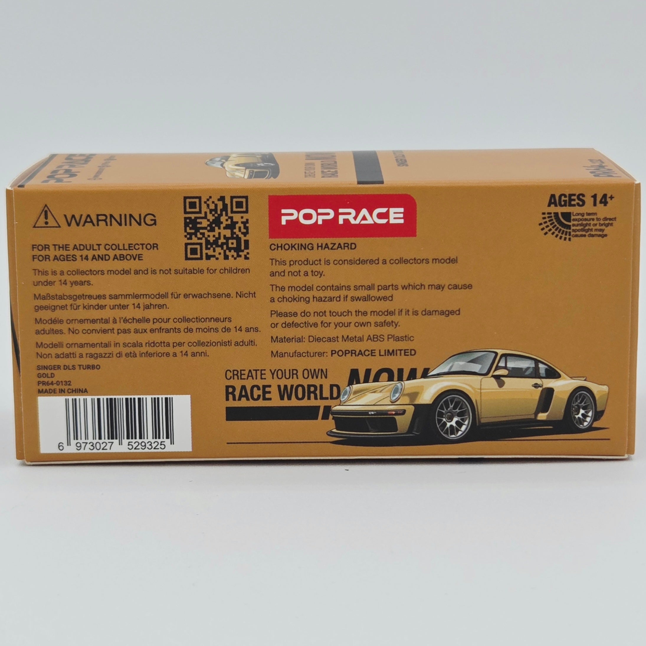 Pop Race Porsche Singer DLS Turbo - 1:64, Gold (2026 Limited Edition)