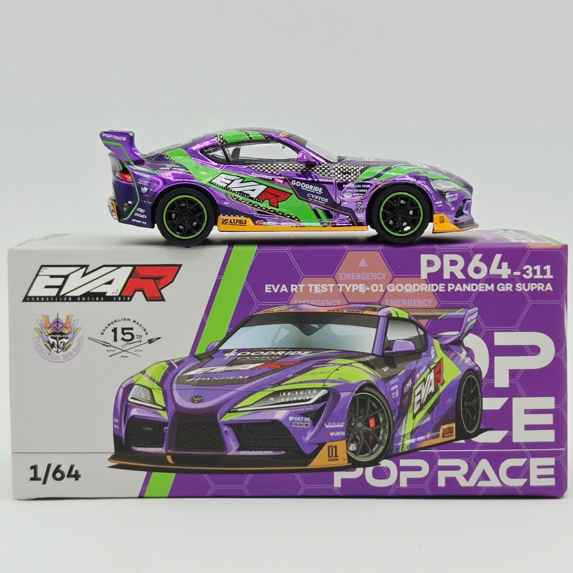 Pop Race Toyota GR Supra EVA RT Test Type-01 Goodride Pandem - 1:64 (2026 Limited Edition)