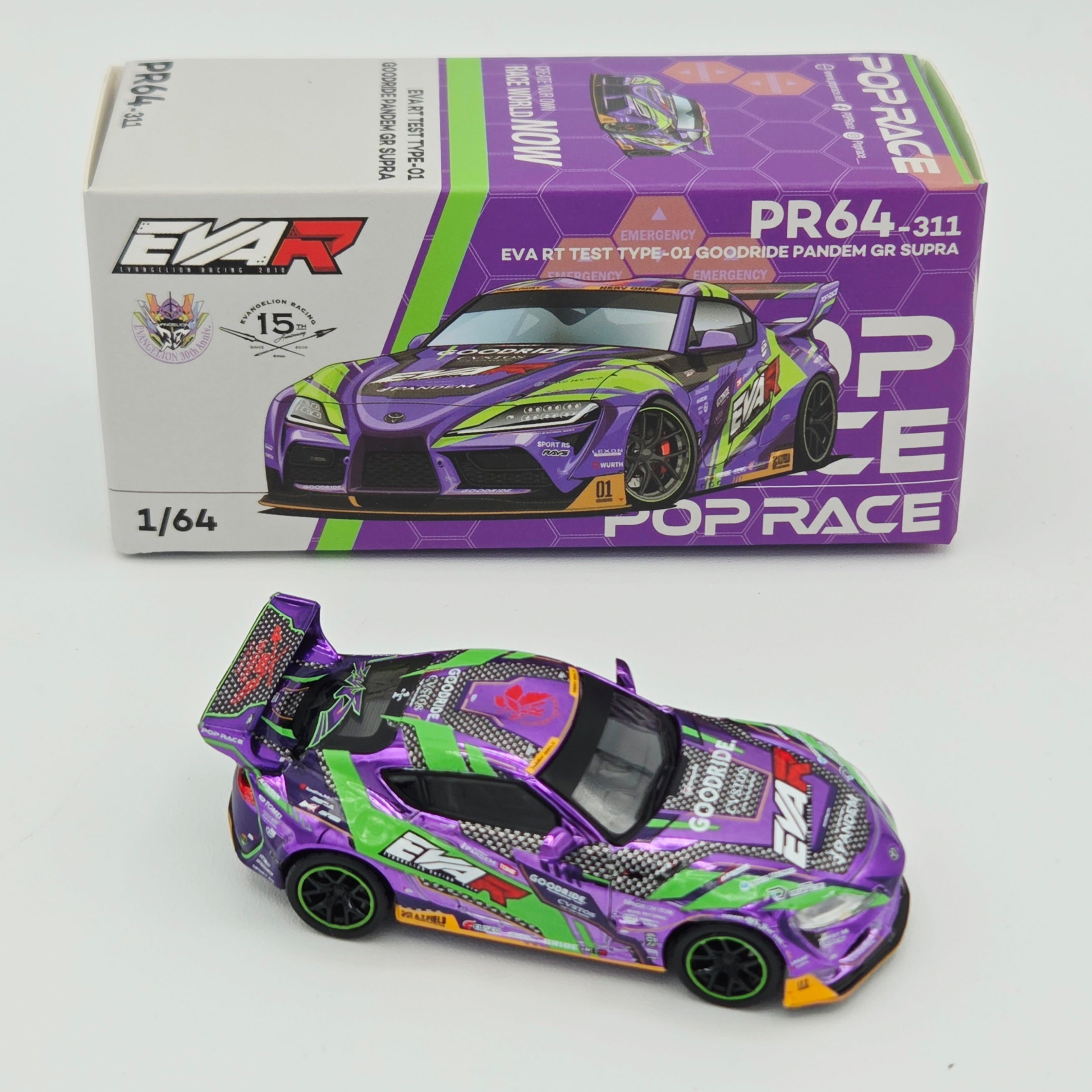Pop Race Toyota GR Supra EVA RT Test Type-01 Goodride Pandem - 1:64 (2026 Limited Edition)
