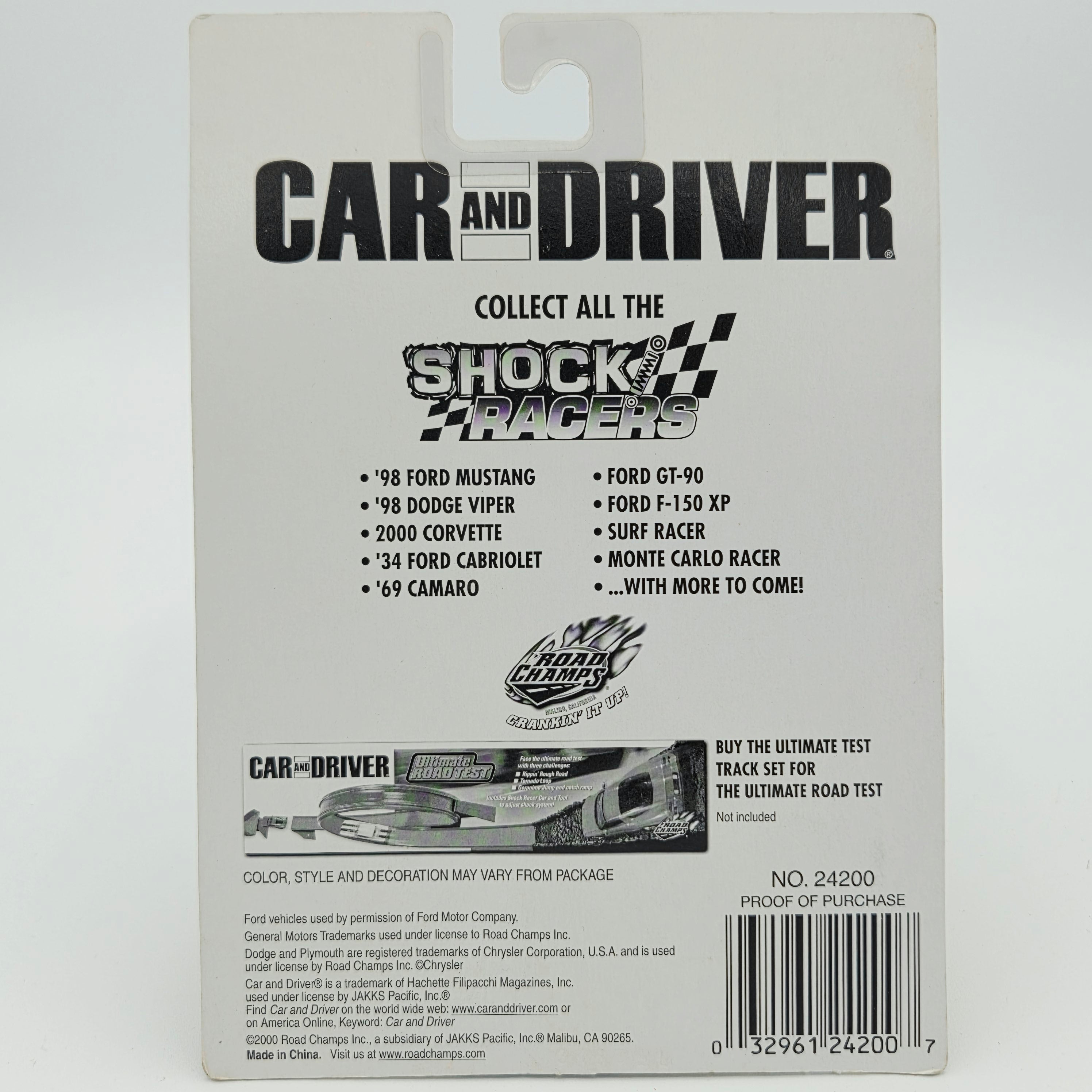 Road Champs '69 Chevrolet Camaro - Yellow (2000 Car & Driver Shock Racers)