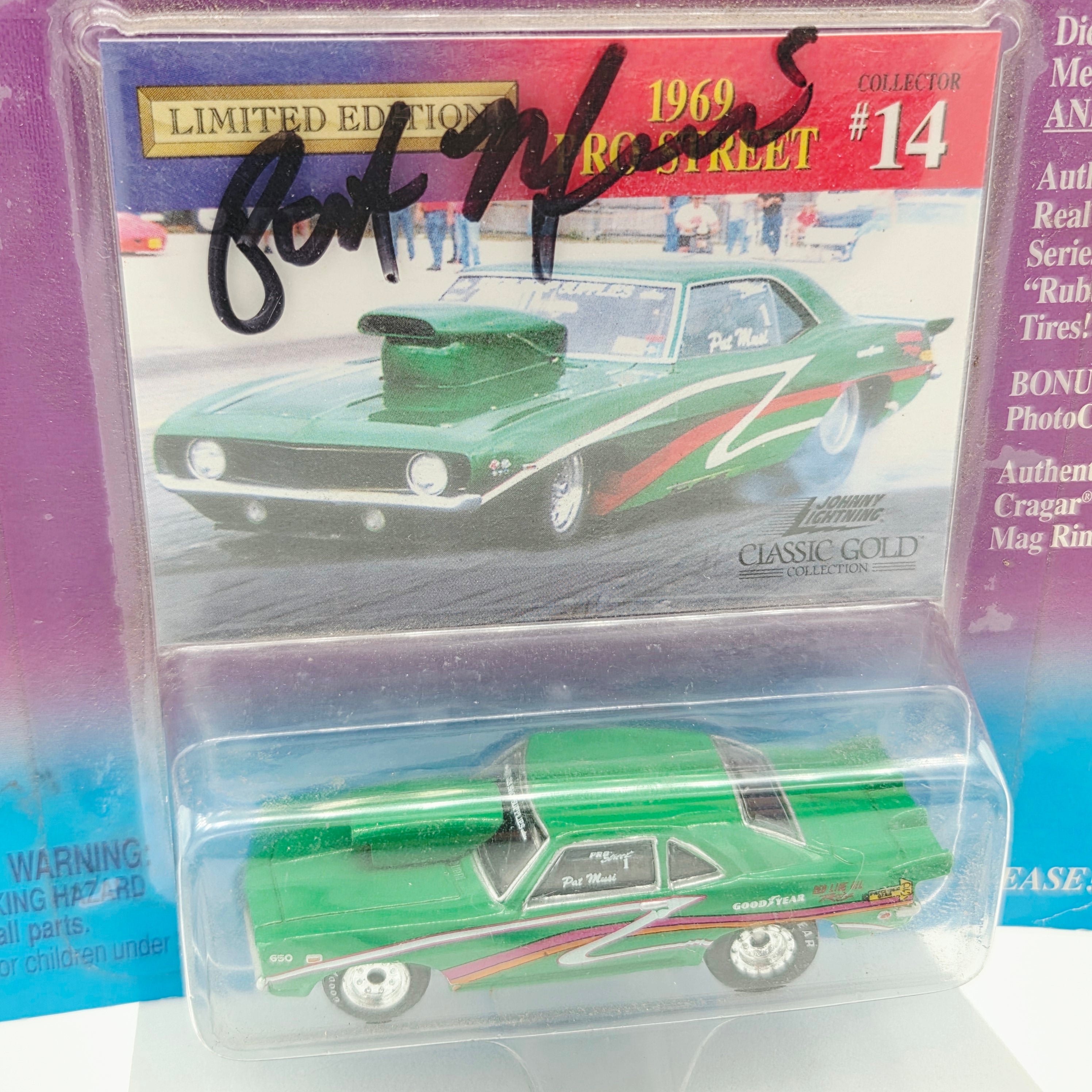 Johnny Lightning '69 Camaro Pro Street *SIGNED BY DRIVER "PAT MUSI"* - 1:64 (1999 Classic Gold)