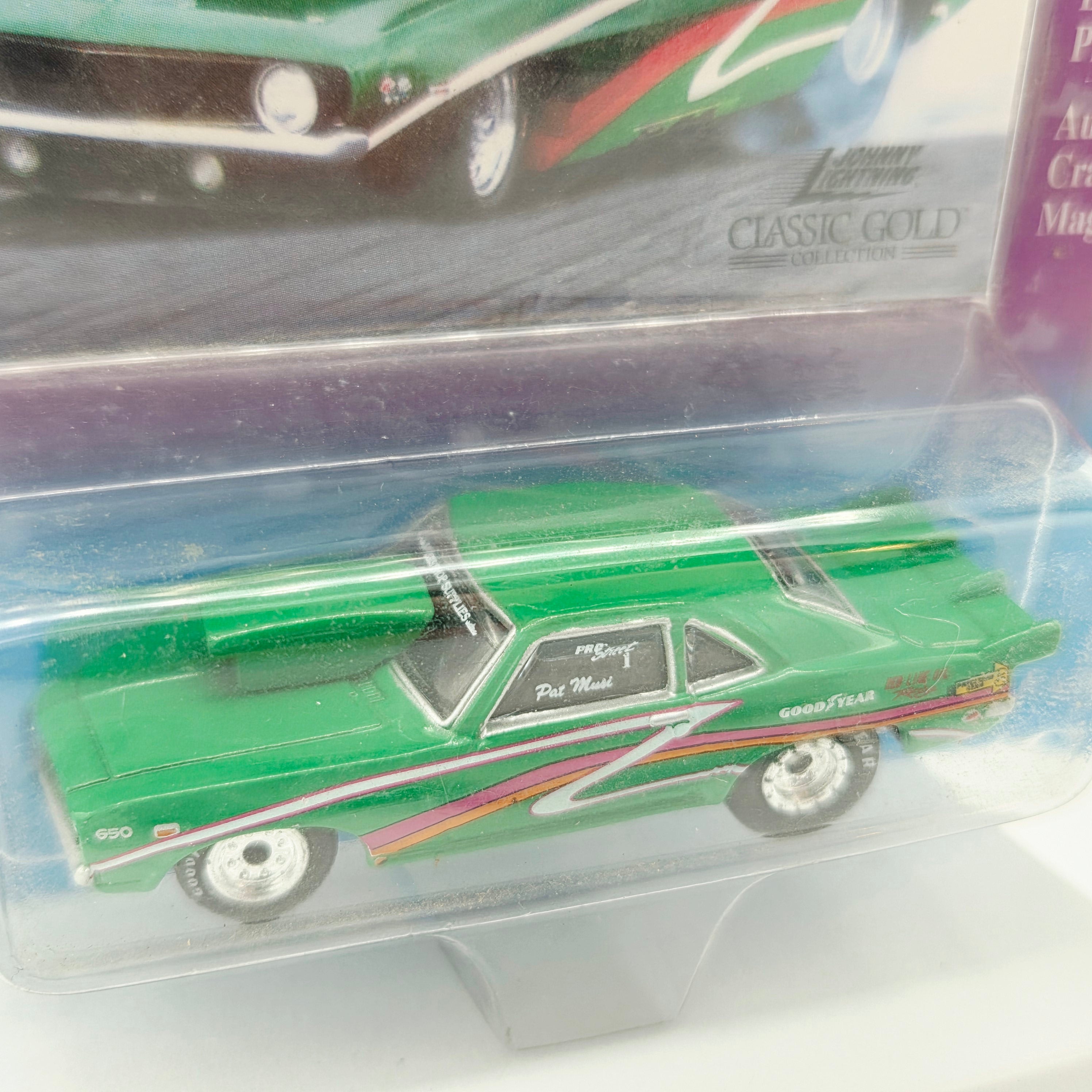 Johnny Lightning '69 Camaro Pro Street *SIGNED BY DRIVER "PAT MUSI"* - 1:64 (1999 Classic Gold)