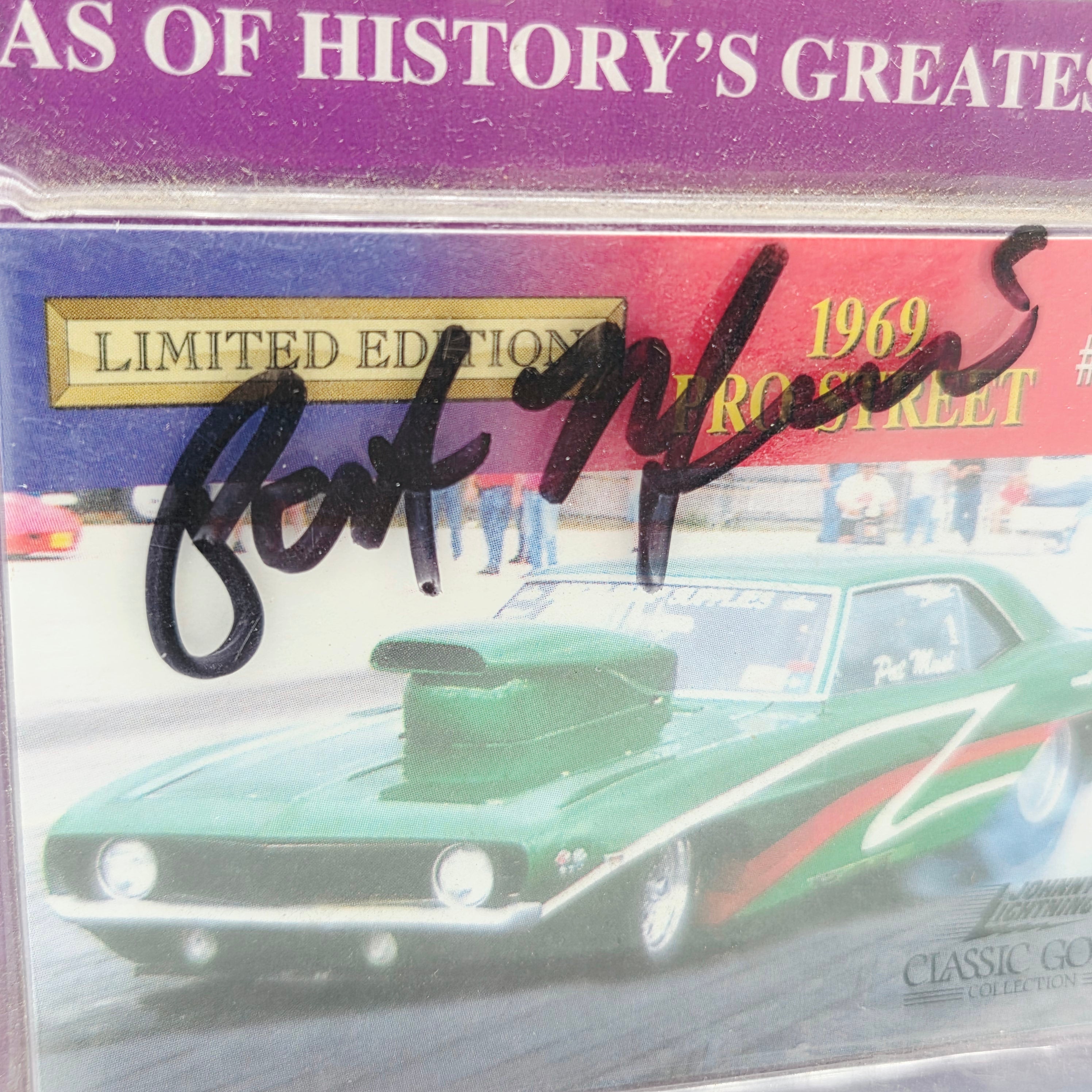 Johnny Lightning '69 Camaro Pro Street *SIGNED BY DRIVER "PAT MUSI"* - 1:64 (1999 Classic Gold)