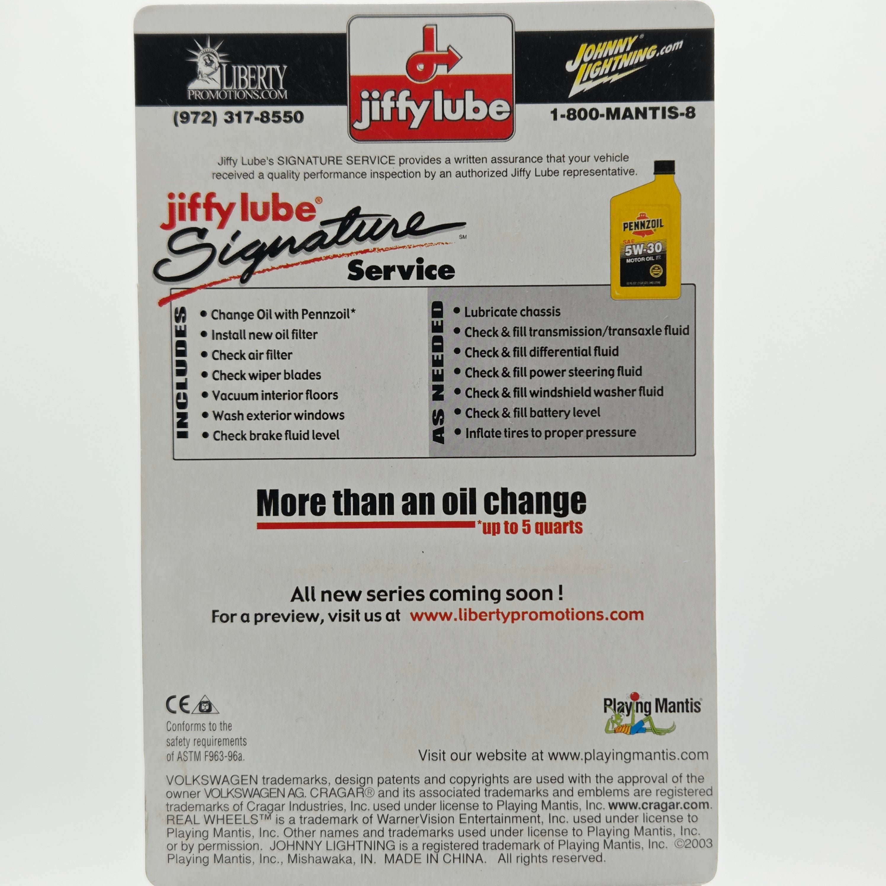 Johnny Lightning '65 Volkswagen T2 Pickup - Jiffy Lube (2003 Liberty Promotions Edition #2)