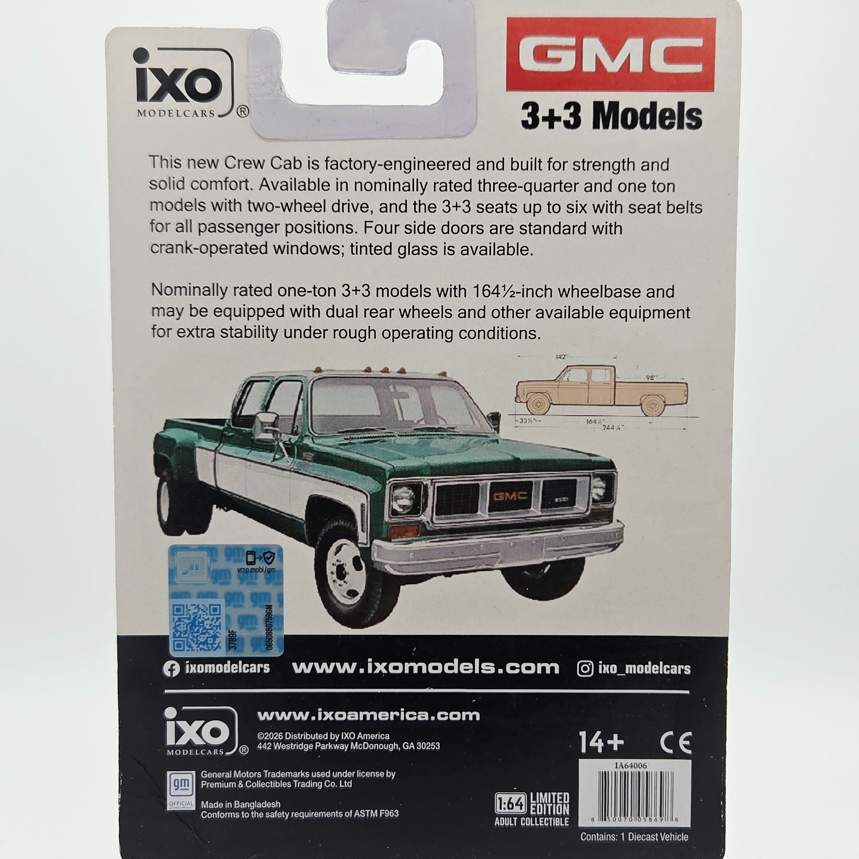 IXO Model Cars '73 GMC Sierra Grande 3500 Crew Cab Dually - 1:64 (2026 Limited Edition)