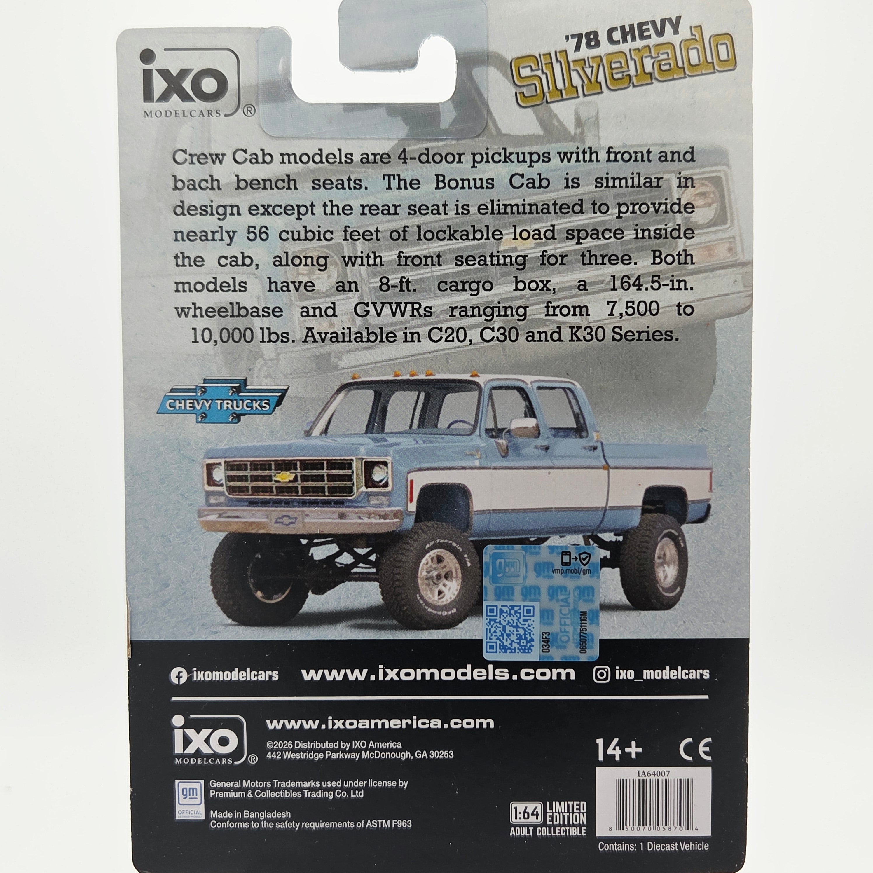 IXO Model Cars '78 Chevrolet Silverado K30 Crew Cab - 1:64 (2026 Limited Edition)