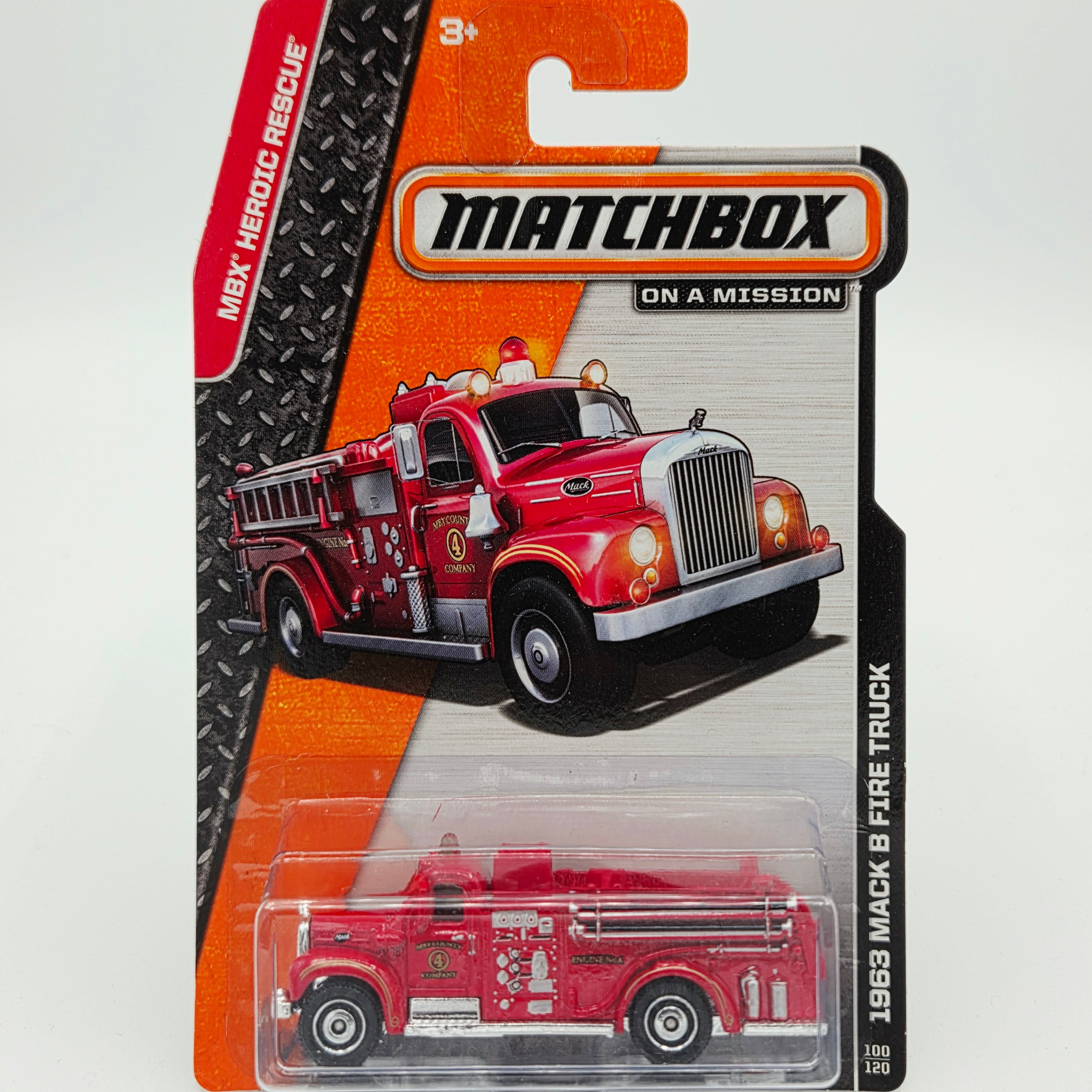 Matchbox '63 Mack B Model Fire Engine (2014 MBX Basic - Heroic Rescue)