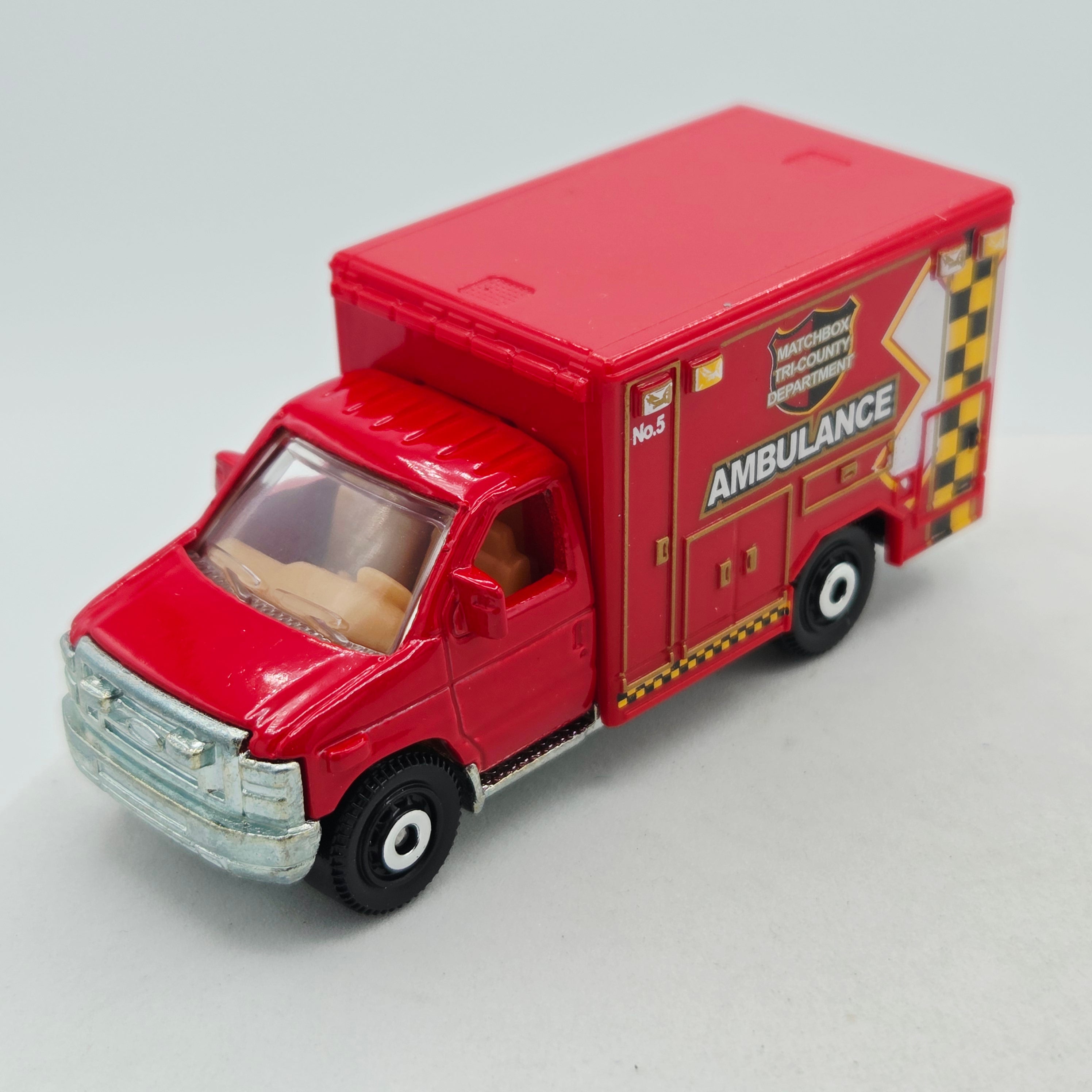 Matchbox '09 Ford F-350 Ambulance "Tri-County", Loose (2014 MBX Basic - Heroic Rescue)