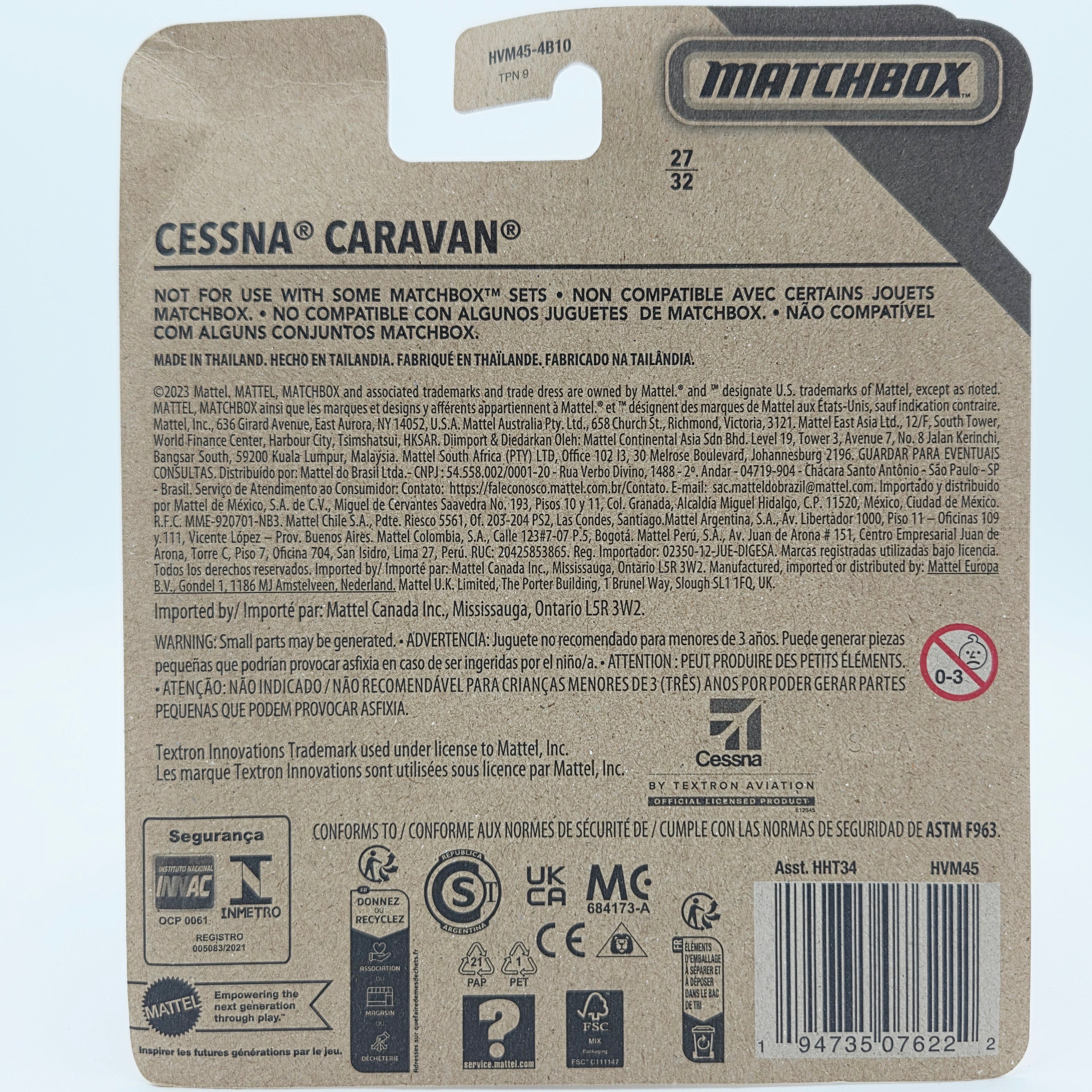 Matchbox Cessna Caravan Airplane w/ playmat "Island Taxi" (2024 Sky Busters) *Damaged Corner*