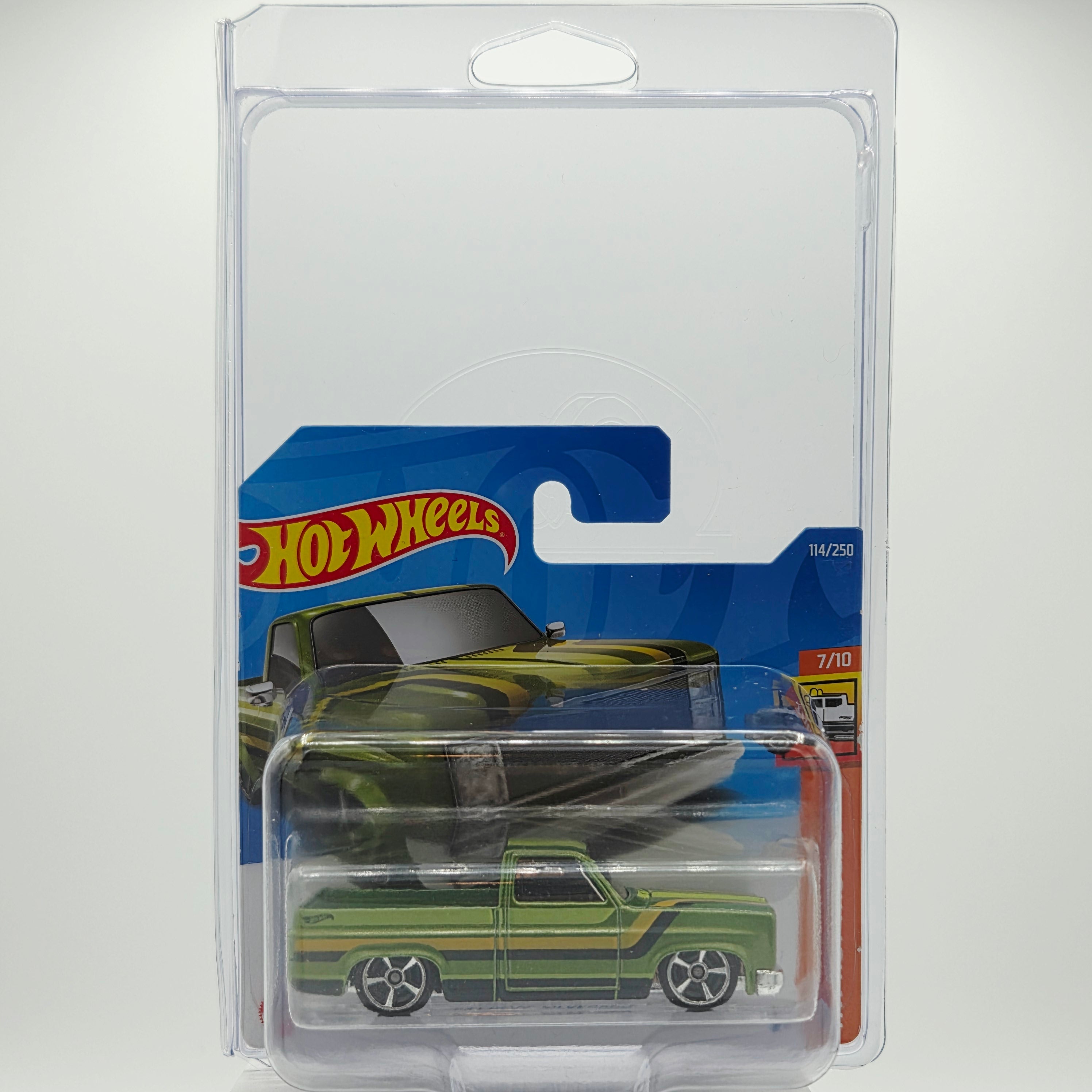 Hot Wheels '83 Chevy Silverado - Short Card (2022 HW Basic - Hot Trucks)