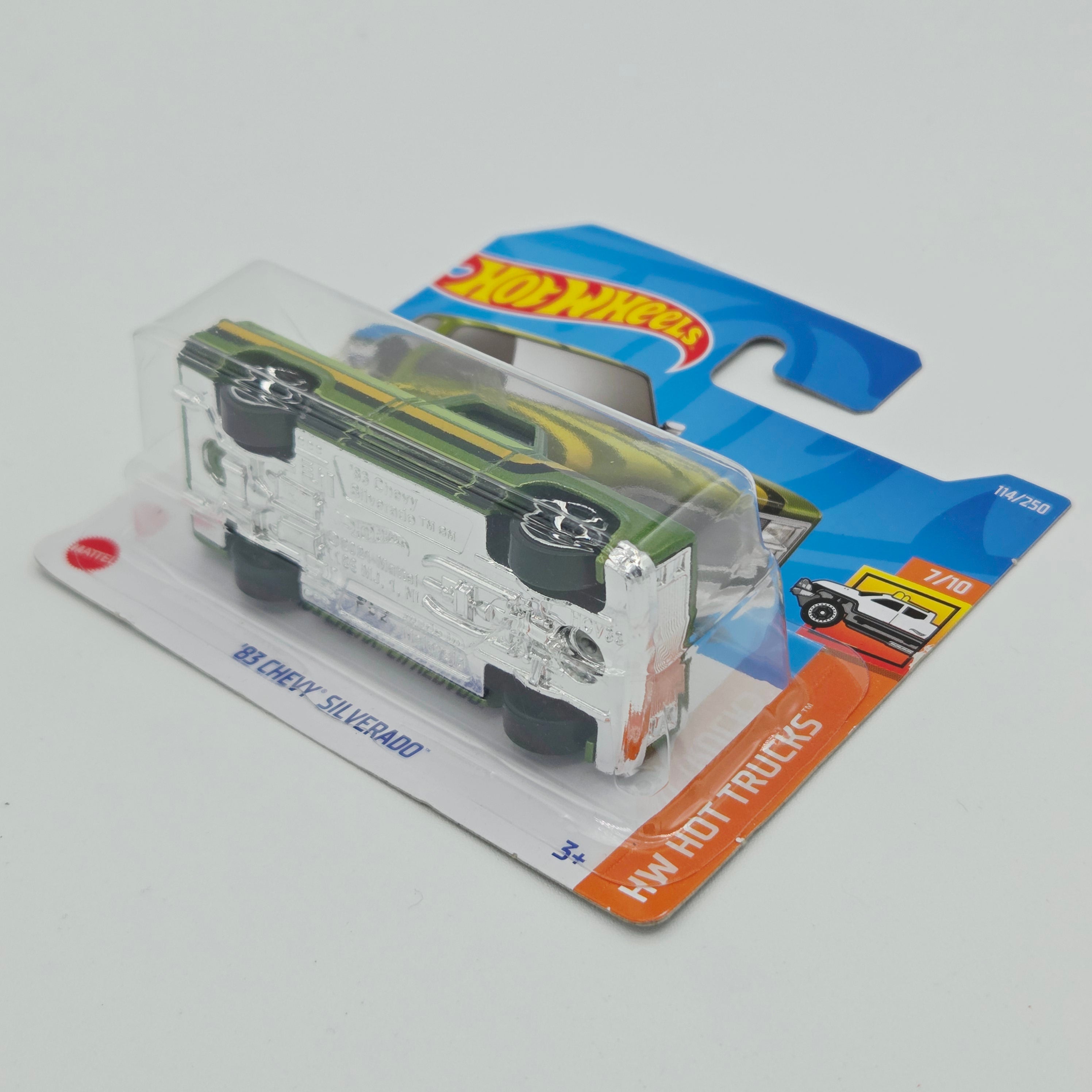 Hot Wheels '83 Chevy Silverado - Short Card (2022 HW Basic - Hot Trucks)