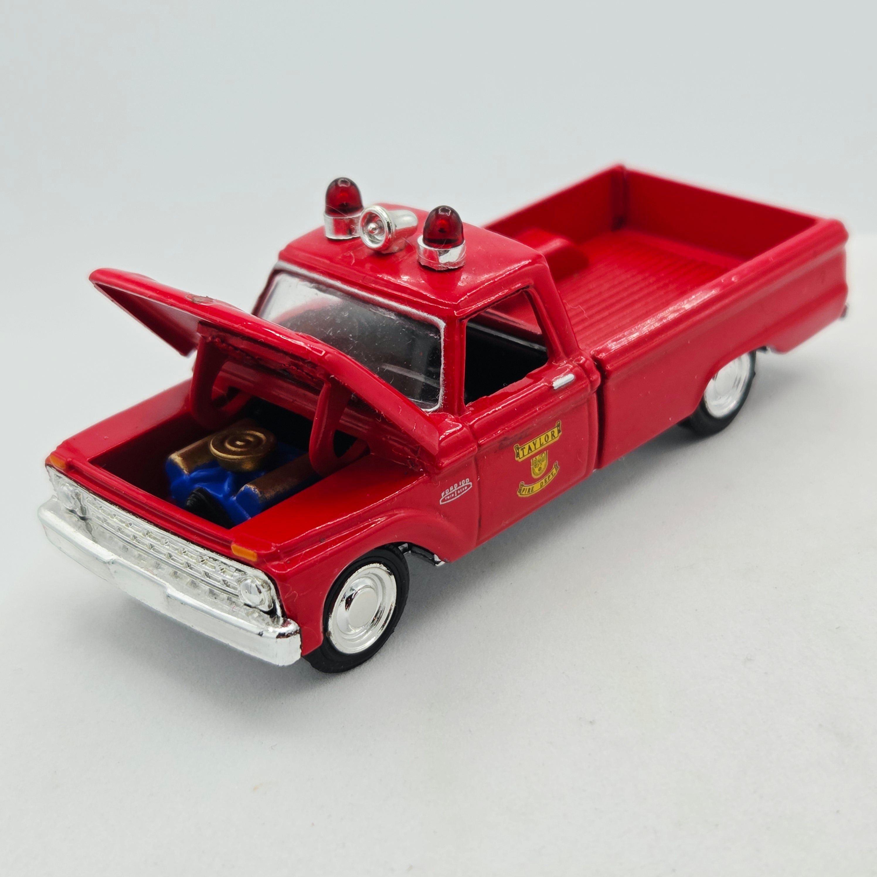 Racing Champions '65 Ford Pickup Truck - 1:64, Taylor Fire Dept (1999 Fire Rescue USA)