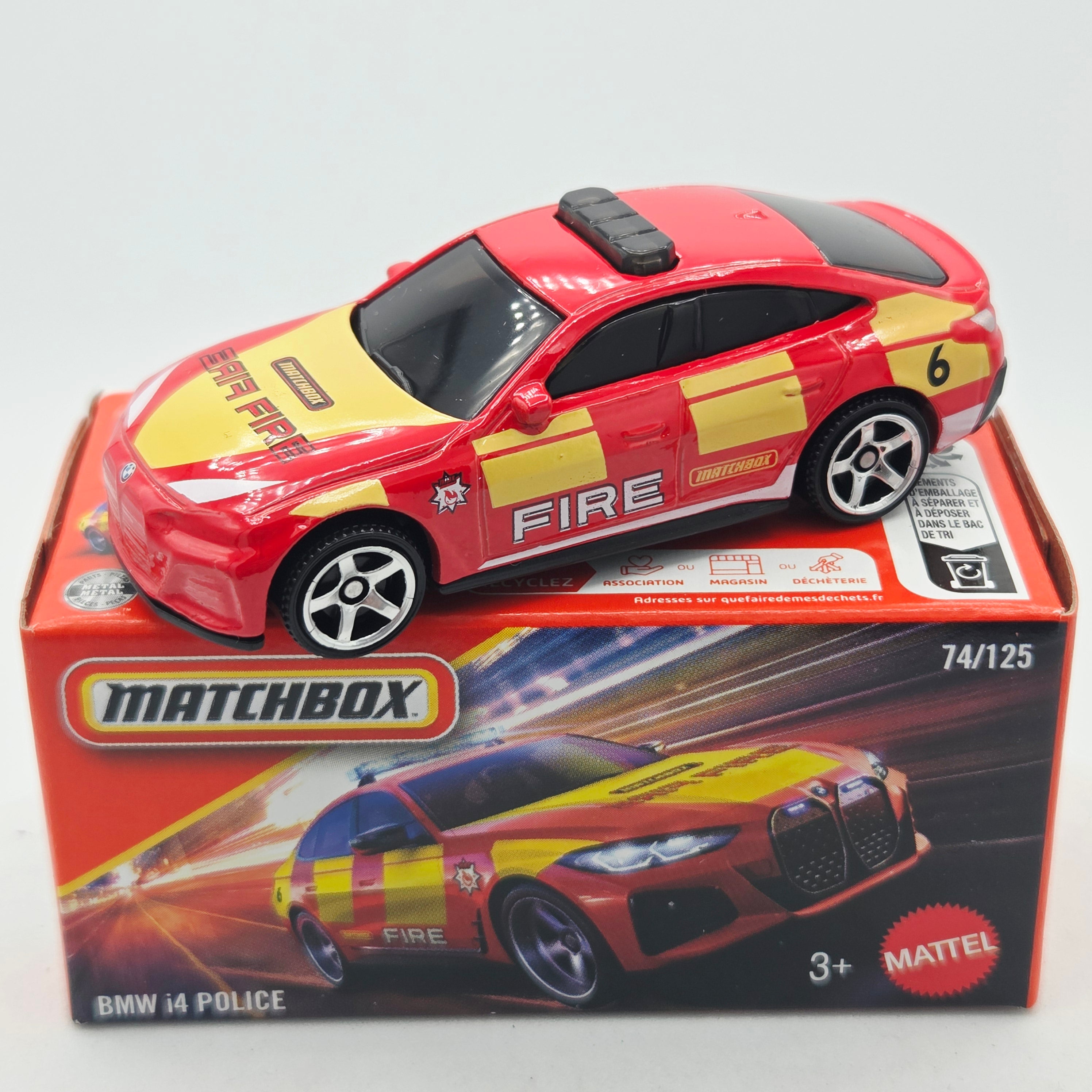 Matchbox '23 BMW i4 Police Fire (2026 Mix 9 K Basic - Power Grabs)